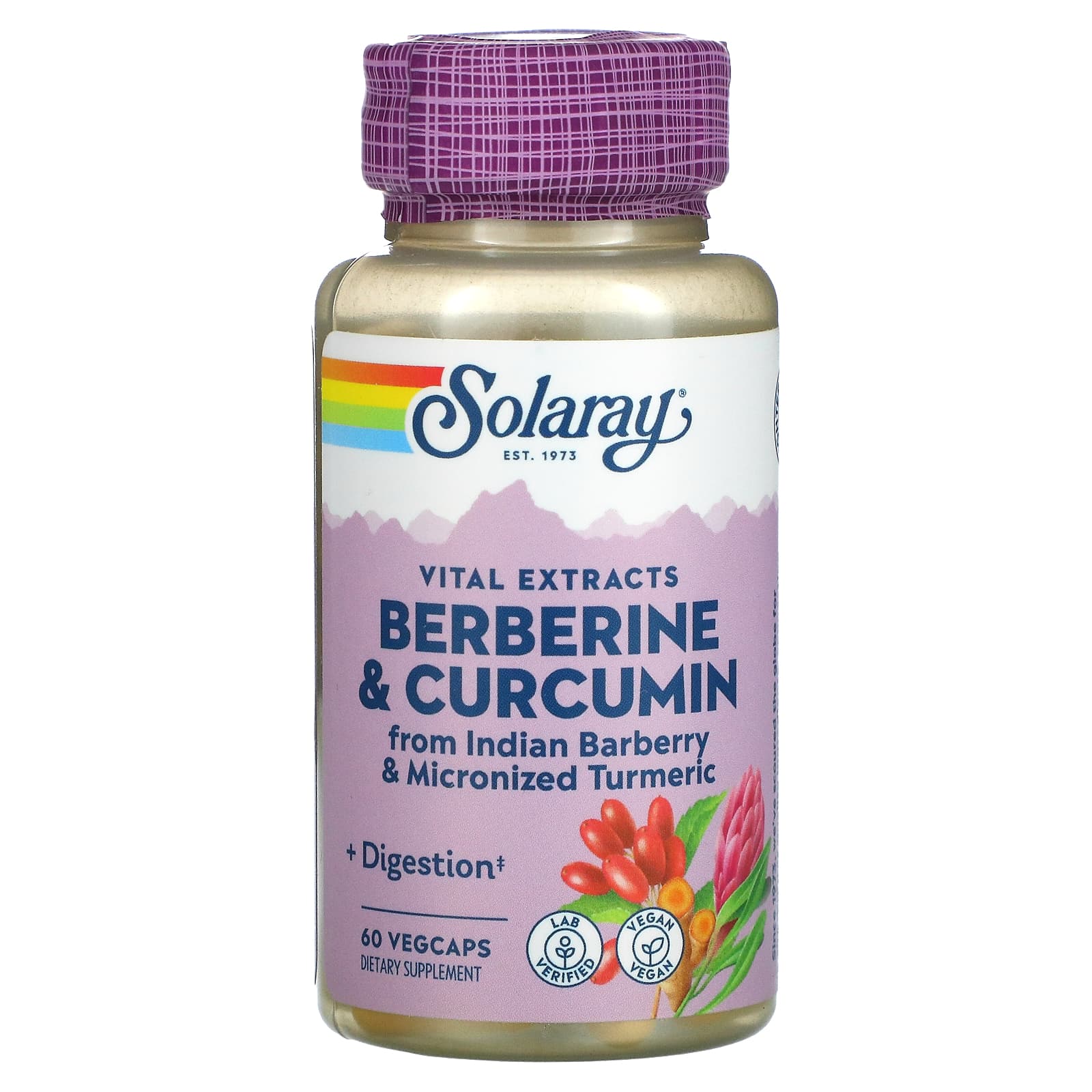 Solaray-Berberine & Curcumin-60 VegCaps