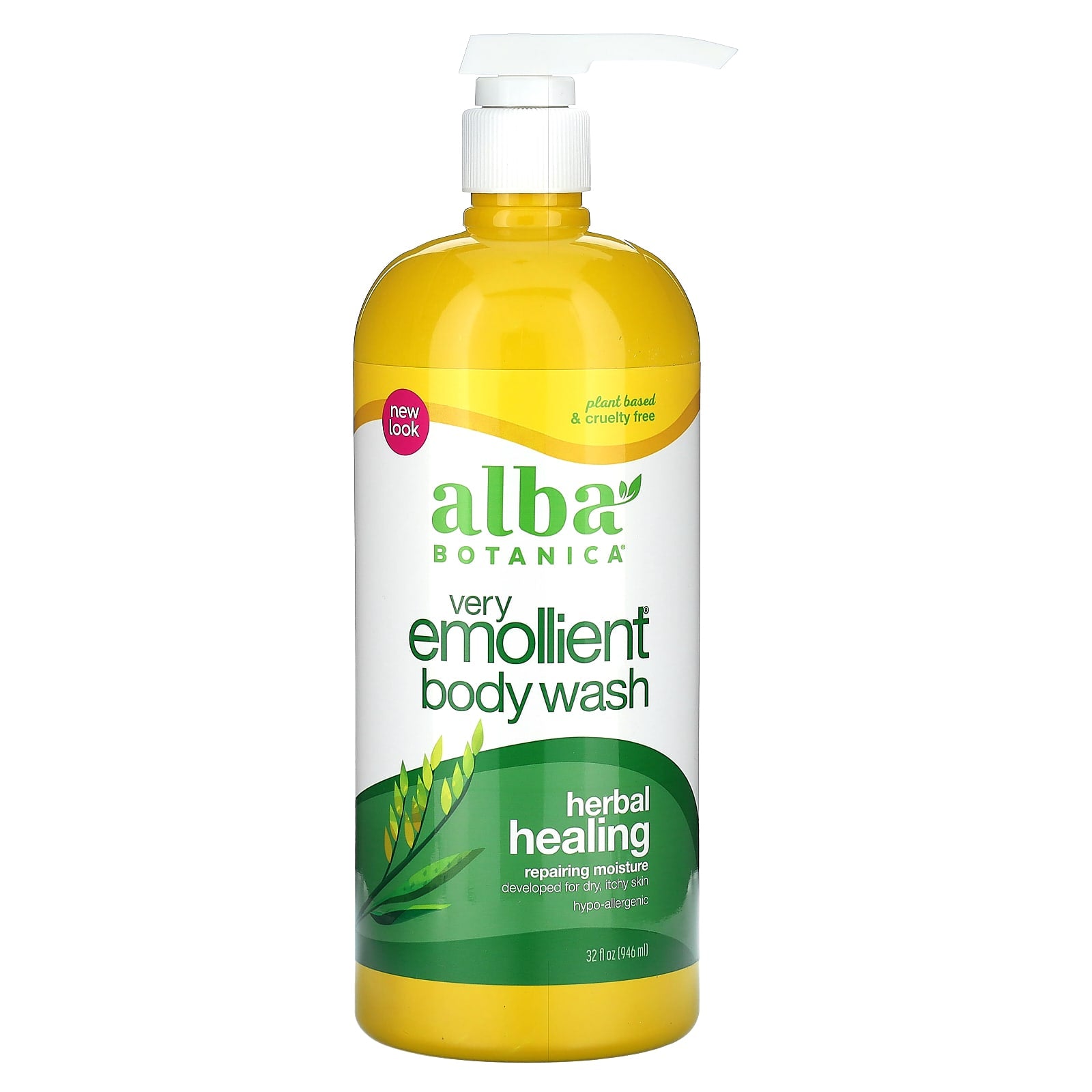 Alba Botanica-Very Emollient Body Wash-Herbal Healing-32 fl oz (946 ml)