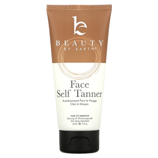 Beauty By Earth-Face Self Tanner-Sunless Tanning Lotion-Fair To Medium-3 fl oz (85 ml)