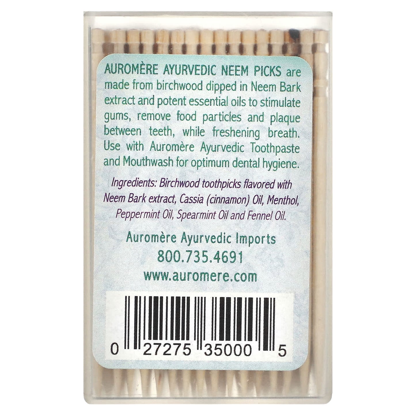 Auromere, Ayurvedic Toothpicks, Neem Picks, 100 Pieces