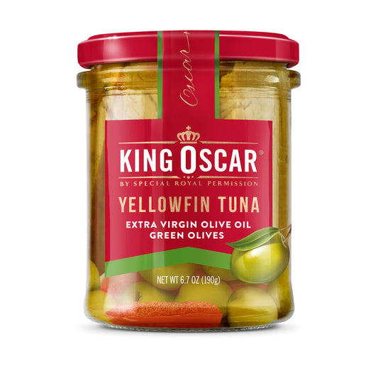 King Oscar-Yellowfin Tuna-Extra Virgin Olive Oil-Green Olives-6.7 oz (190 g)