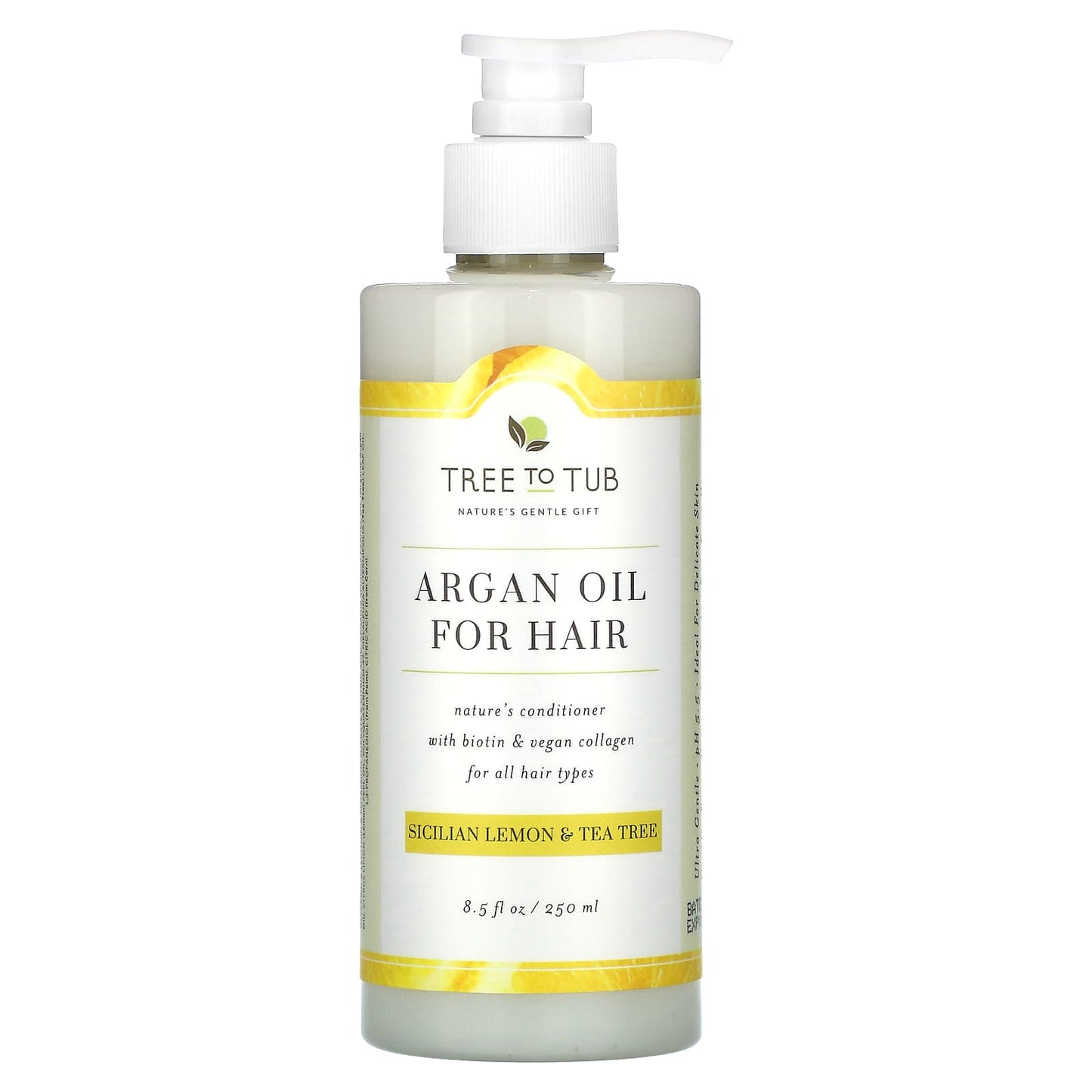 Tree To Tub-Argan Oil  For Hair Conditioner-For All Hair Types-Sicilian Lemon & Tea Tree-8.5 fl oz (250 ml)