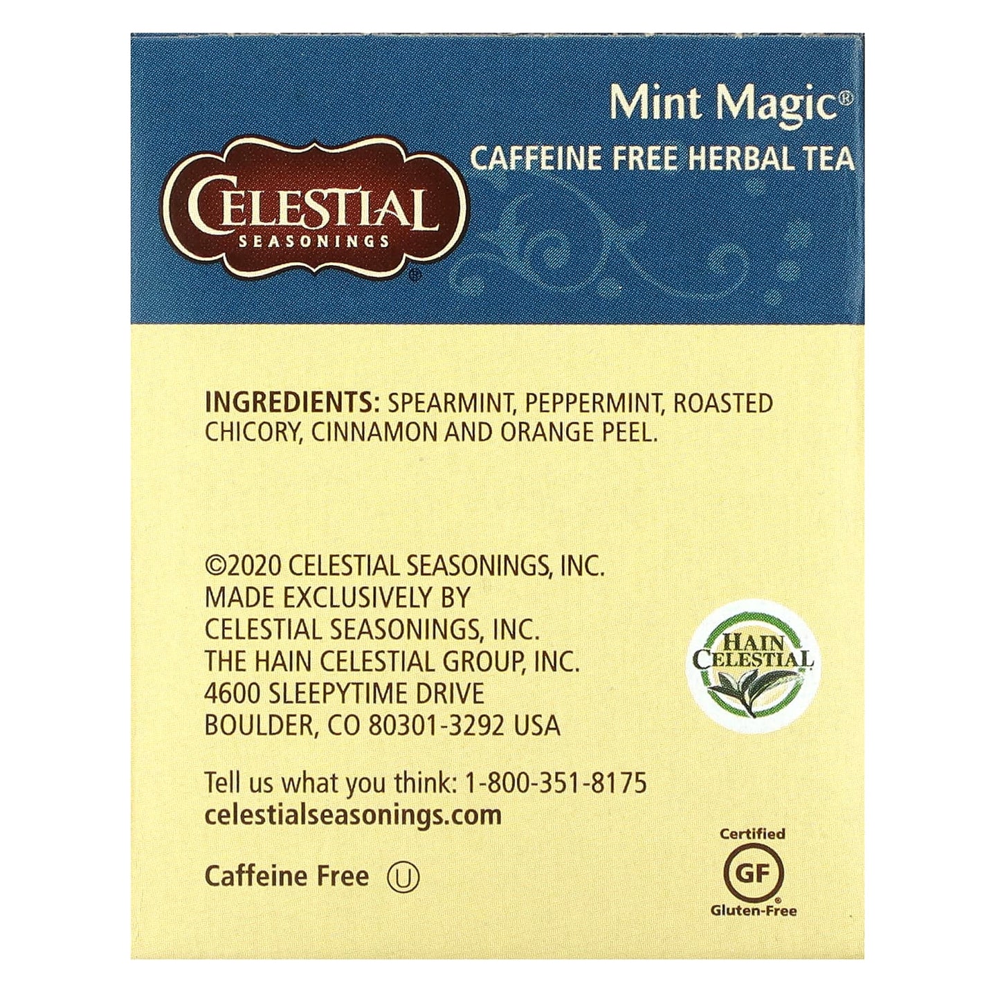 Celestial Seasonings, Herbal Tea, Mint Magic, Caffeine Free, 20 Tea Bags, 1.4 oz (41 g)