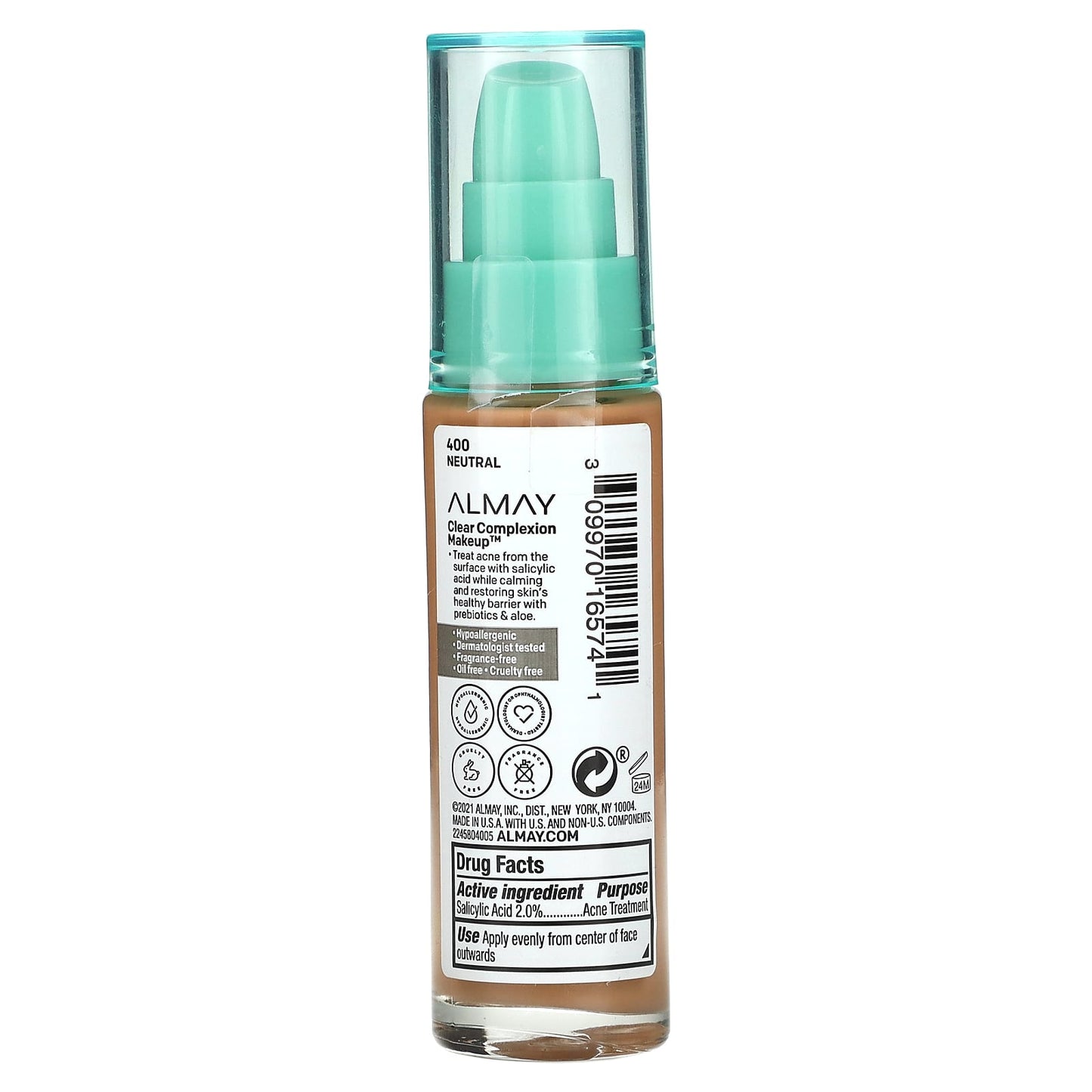 Almay, Clear Complexion Makeup, 400 Neutral, 1 fl oz (30 ml)