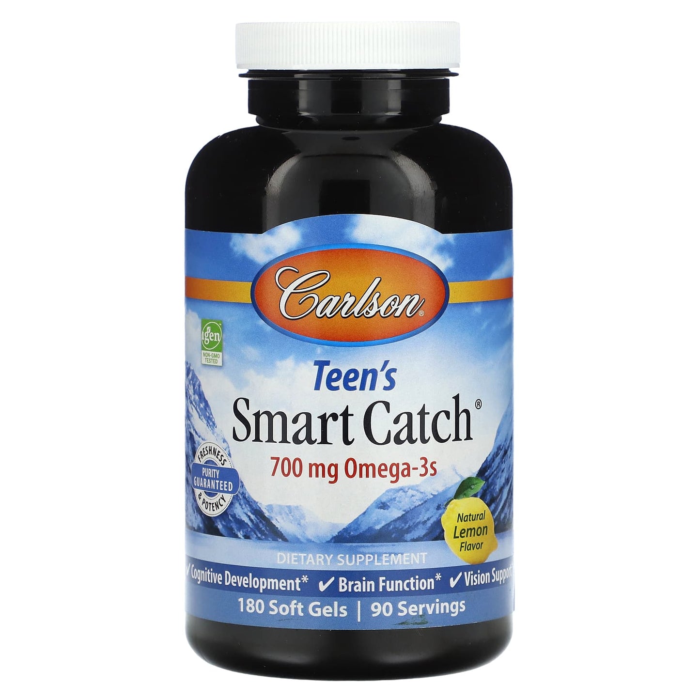 Carlson-Teen's Smart Catch-Natural Lemon-700 mg-180 Soft Gels (350 mg per Soft Gel)