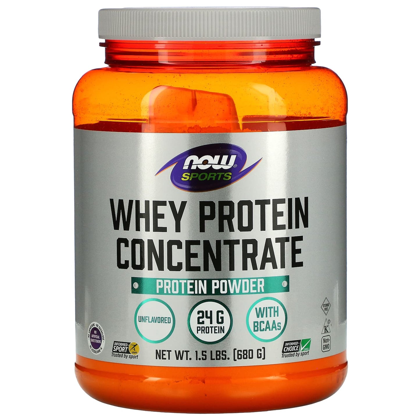 NOW Foods-Sports-Whey Protein Concentrate Protein Powder-Unflavored-1.5 lbs (680 g)