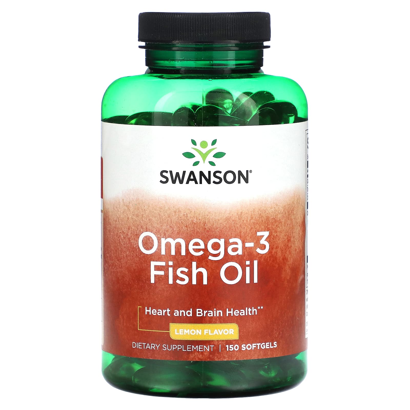 Swanson-Omega-3 Fish Oil-Lemon-150 Softgels