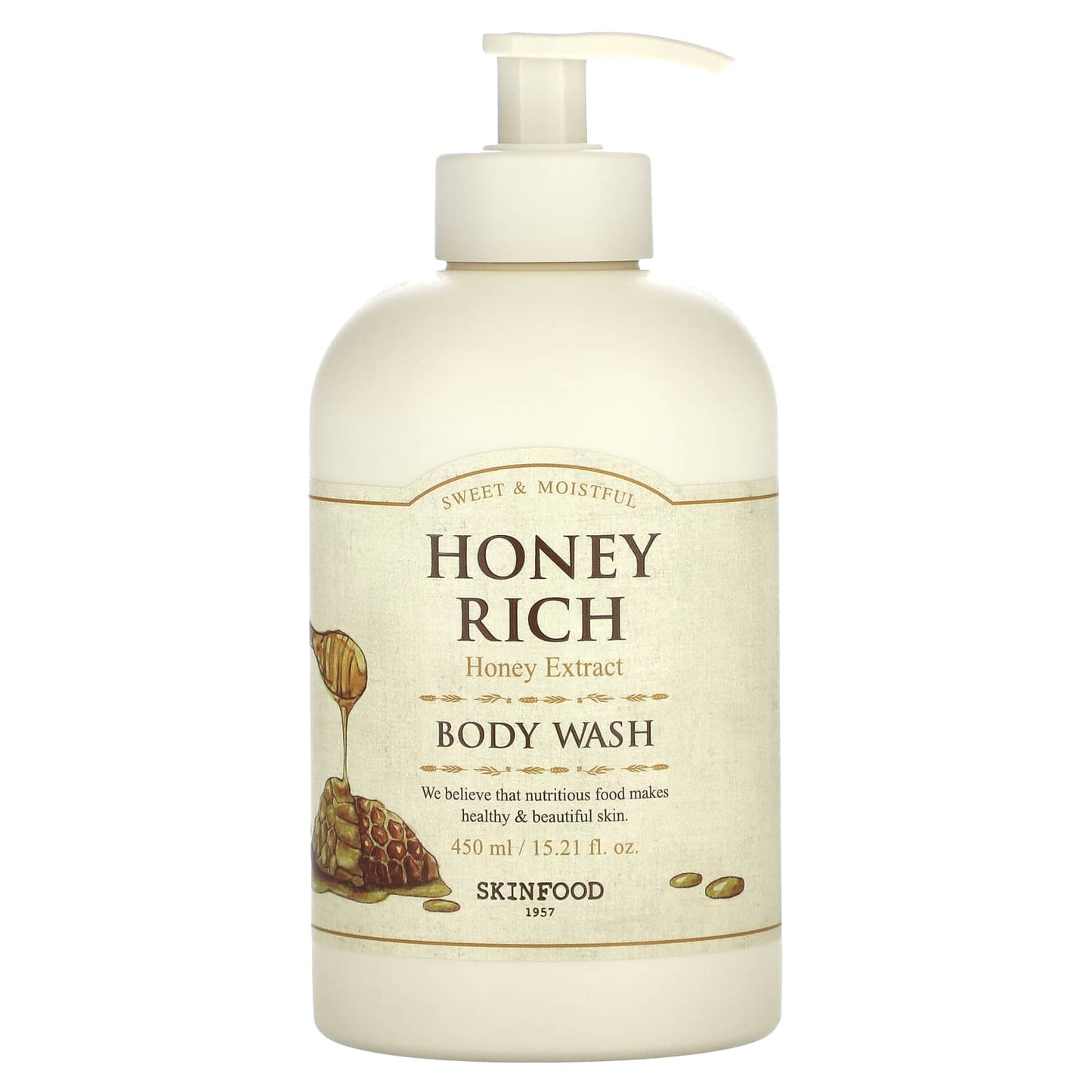 SKINFOOD-Honey Rich Body Wash-15.21 fl oz (450 ml)