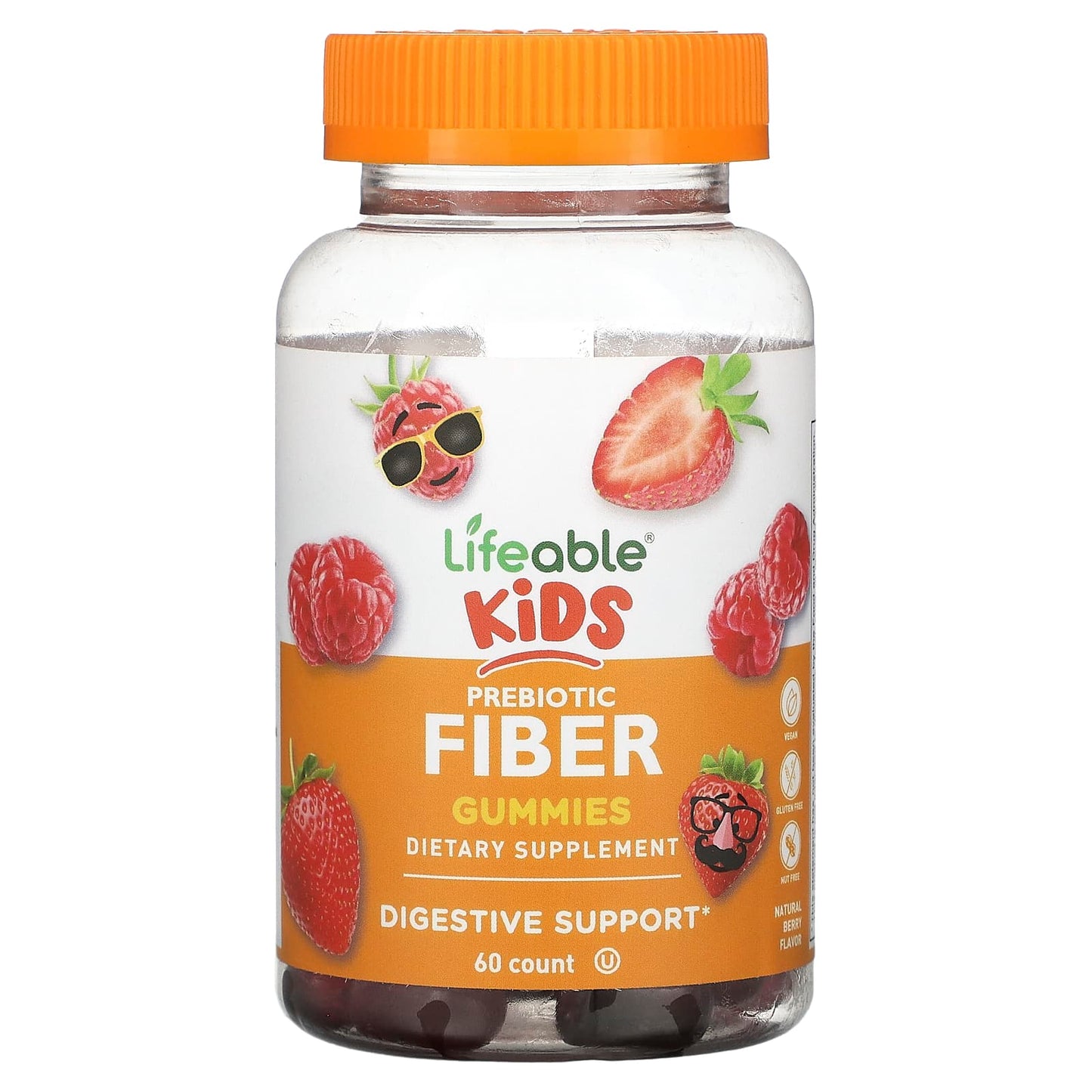 Lifeable-Kids Prebiotic Fiber Gummies-Natural Berry-60 Gummies