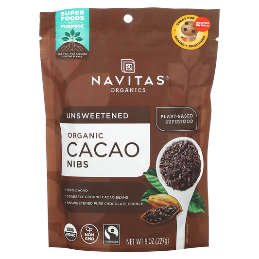 Navitas Organics-Organic Cacao Nibs-Unsweetened-8 oz (227 g)