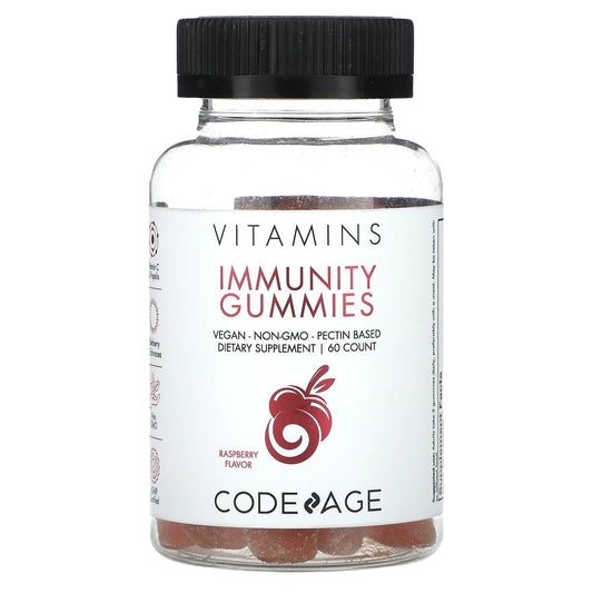 Codeage-Vitamins-Immunity Gummies-Vegan-Non-GMO-Pectin Based-Raspberry-60 Gummies