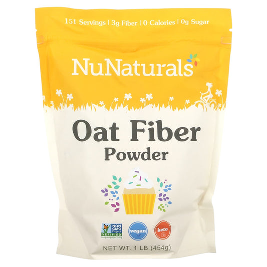 NuNaturals-Oat Fiber Powder-1 lb (454 g)