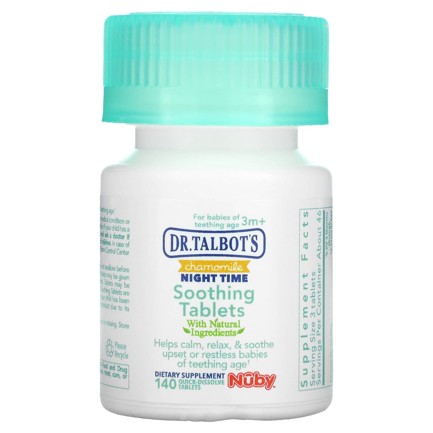 Dr. Talbot's, Chamomile Night Time Soothing Tablets, 3 m+, 140 Tablets