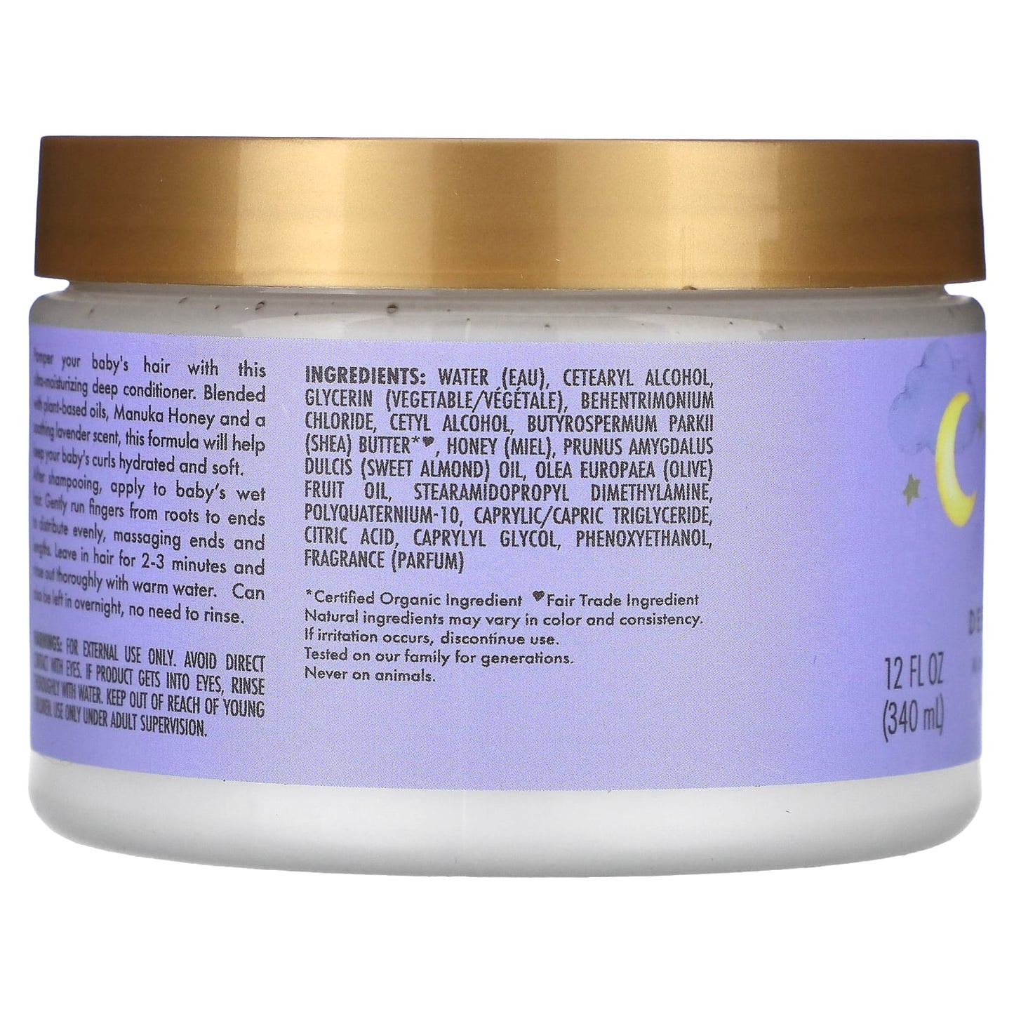 SheaMoisture, Baby, Nighttime Deep Conditioner, Manuka Honey & Lavender, 12 fl oz (340 ml)