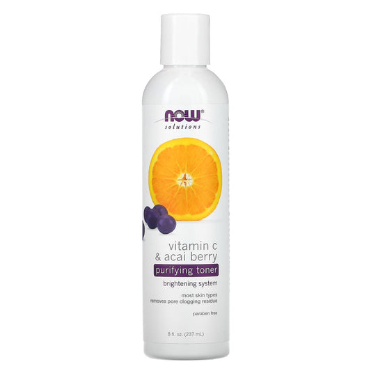 NOW Foods-Solutions-Purifying Toner-Vitamin C & Acai Berry-8 fl oz (237 ml)