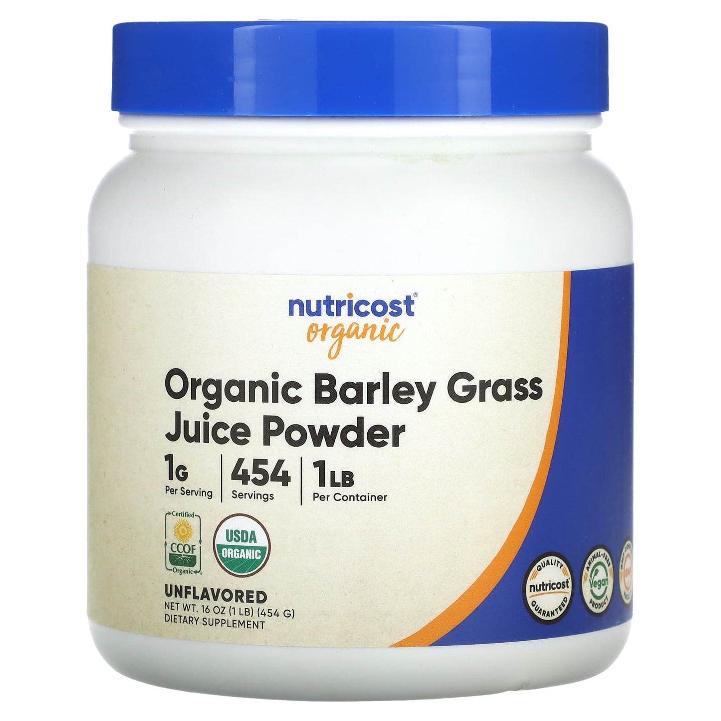 Nutricost-Organic Barely Grass Juice Powder-Unflavored-16 oz (454 g)