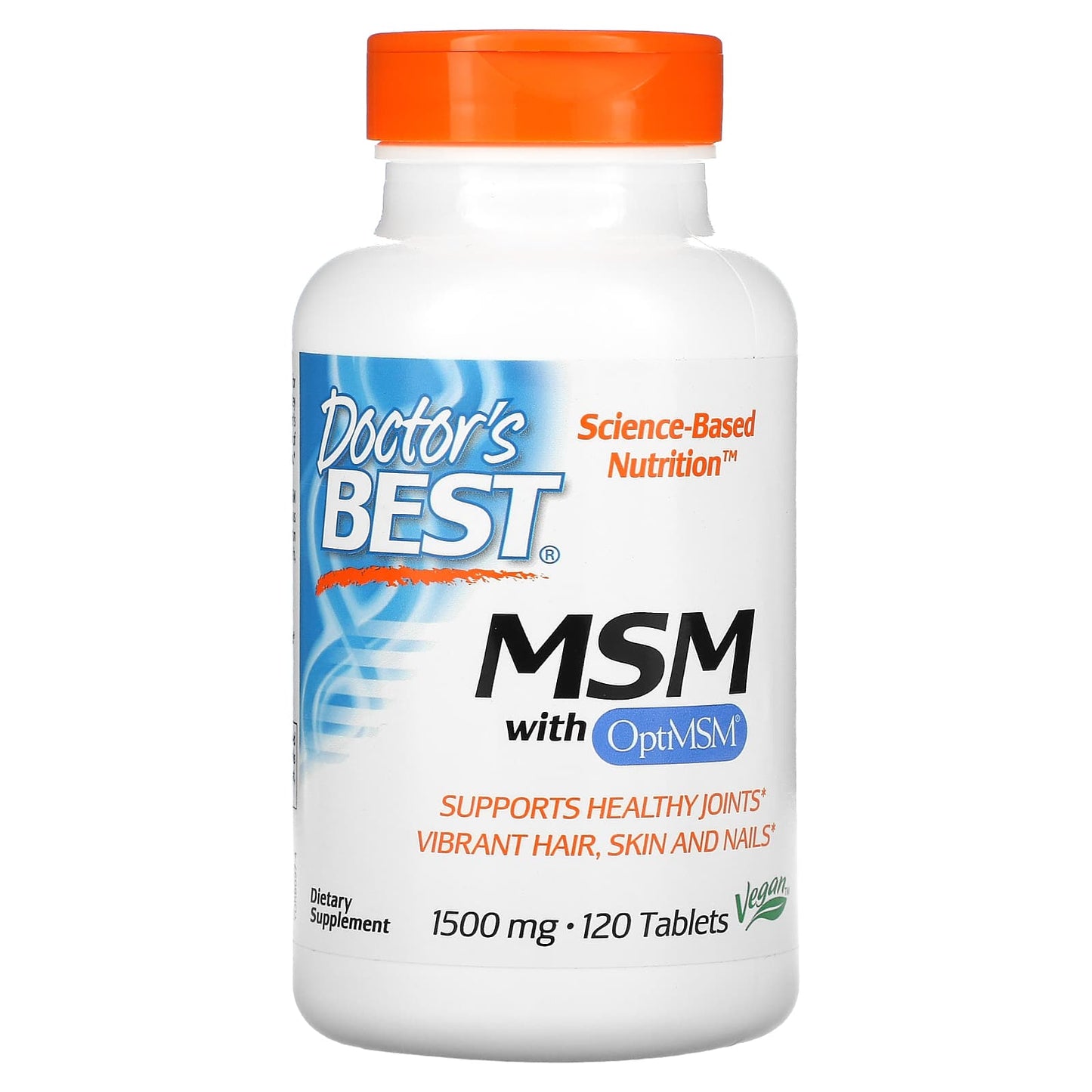 Doctor's Best-MSM with OptiMSM-1,500 mg-120 Tablets