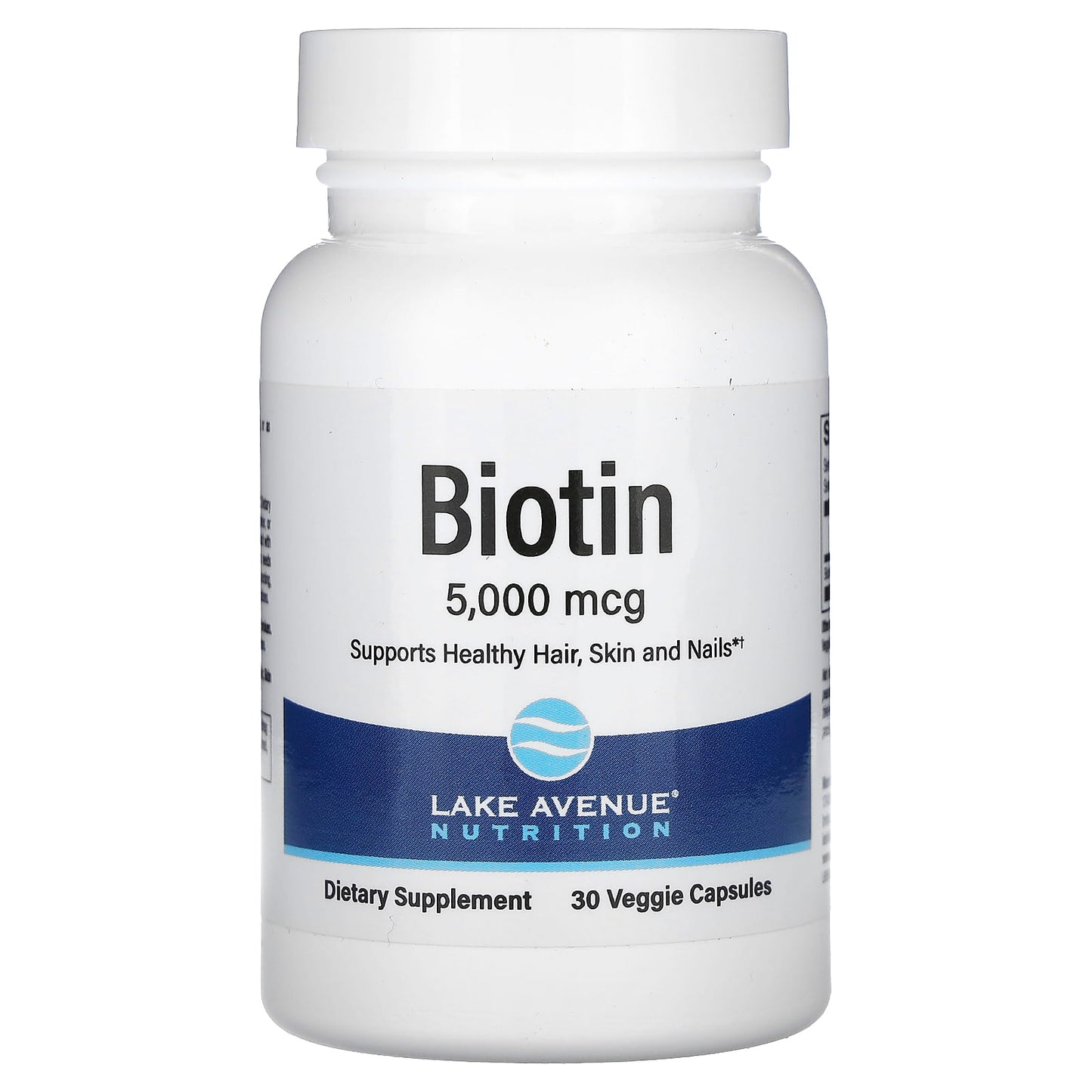 Lake Avenue Nutrition-Biotin-5,000 mcg-30 Veggie Capsules