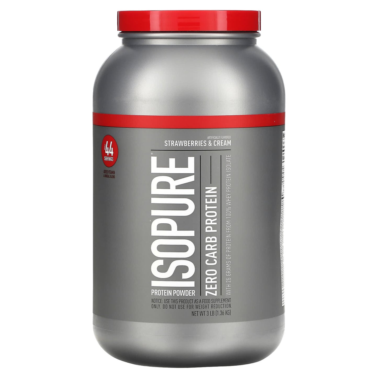 Isopure-Zero Carb-Protein Powder-Strawberries & Cream-3 lb (1.36 kg)