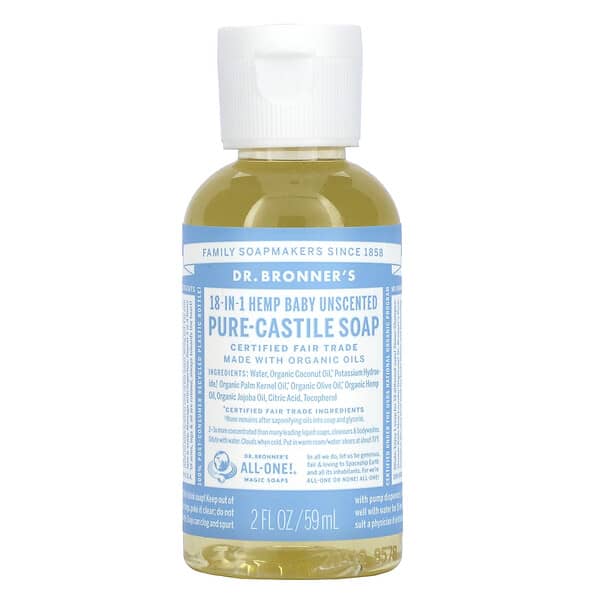 Dr. Bronner's-18-in-1 Hemp Pure-Castile Soap-Baby Unscented -2 fl oz ( 59 ml)