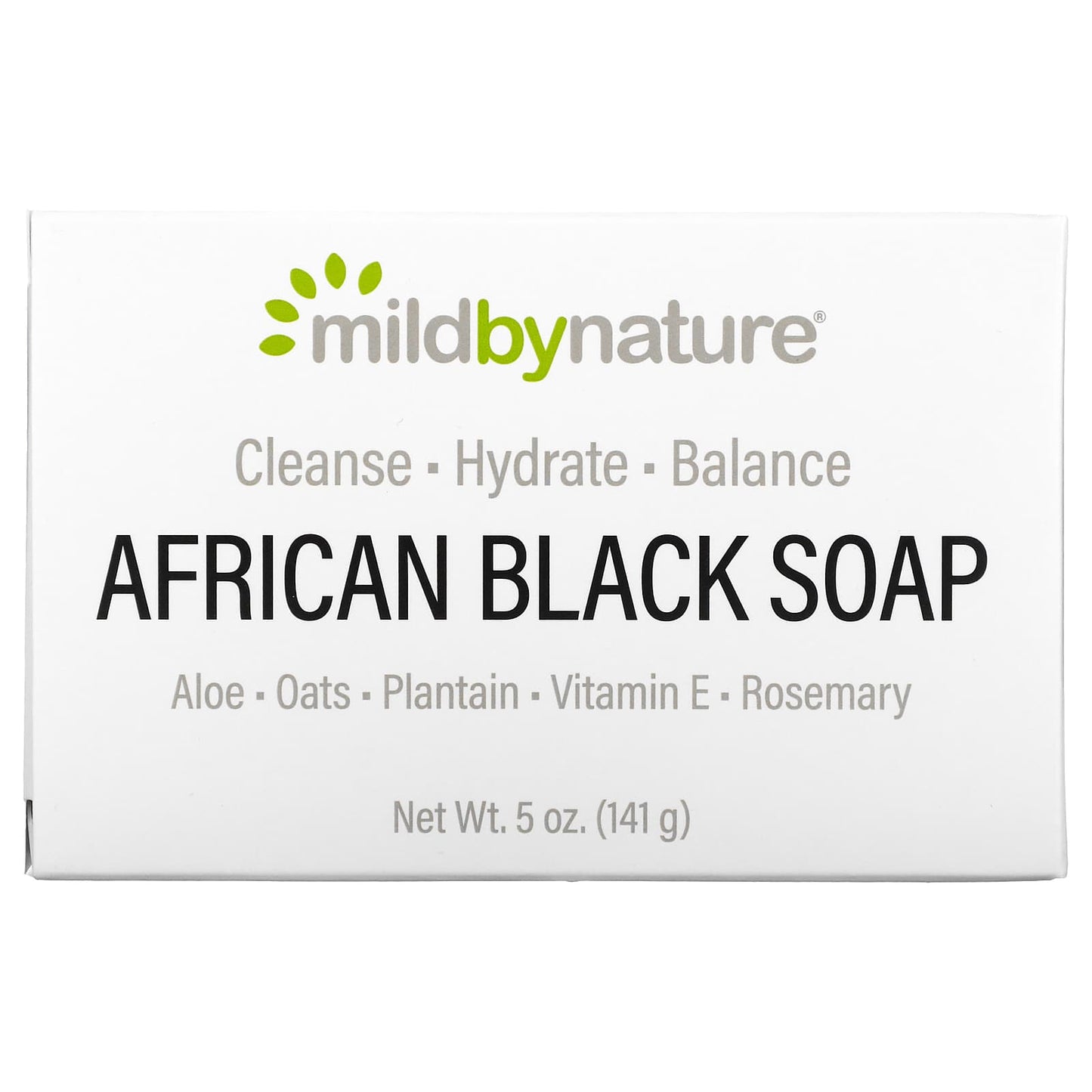 Mild By Nature-African Black-Bar Soap-With Oats & Plantains-5 oz (141 g)