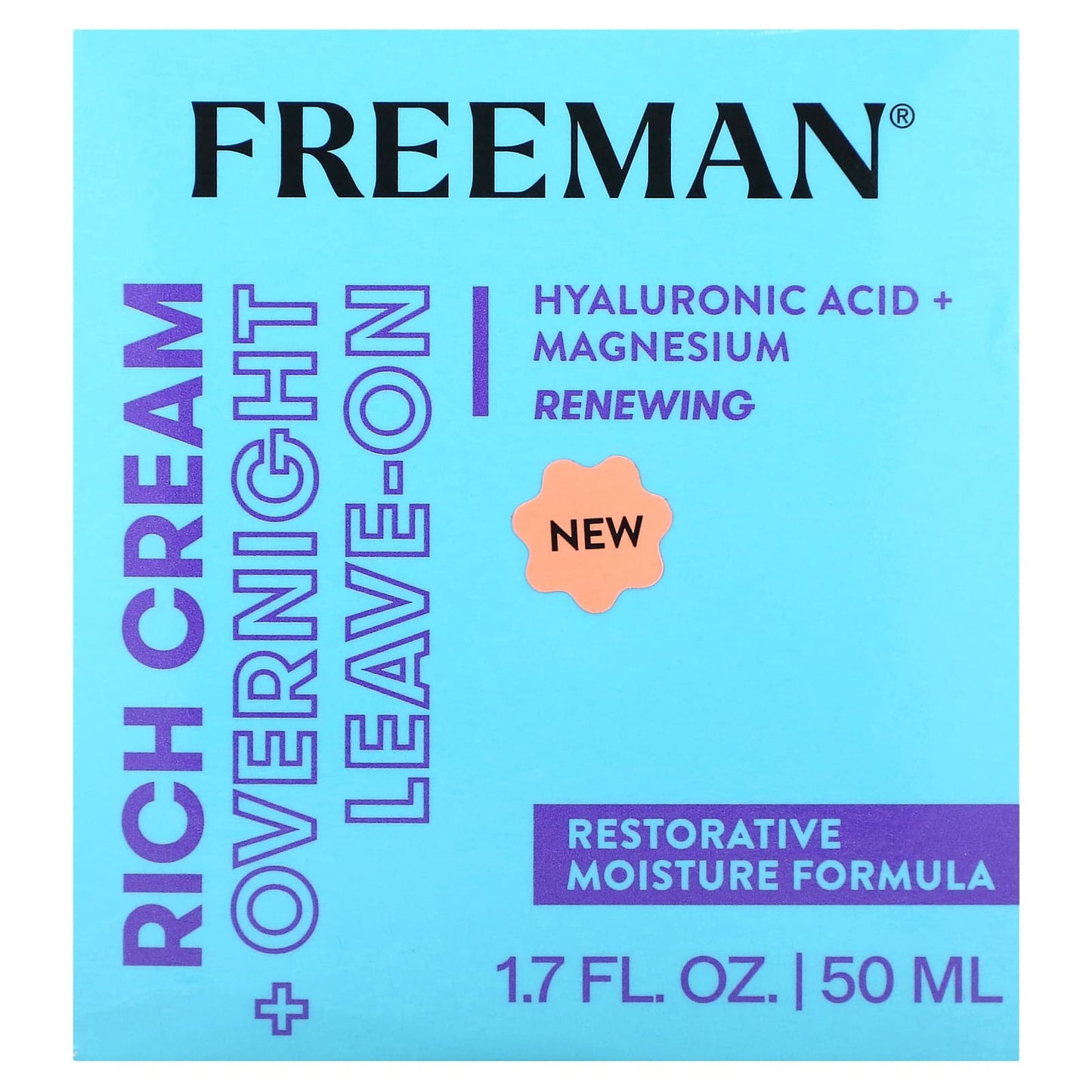 Freeman Beauty, Rich Cream + Overnight Leave-On, 1.7 fl. oz. (50 ml)