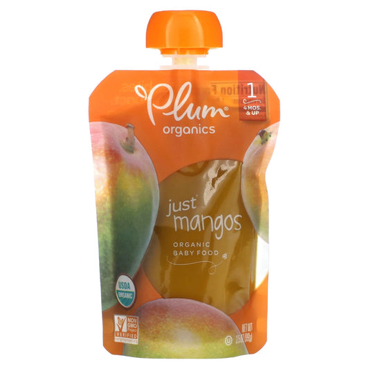 Plum Organics-Organic Baby Food-4 Months & Up-Just Mangos-3.5 oz (99 g)