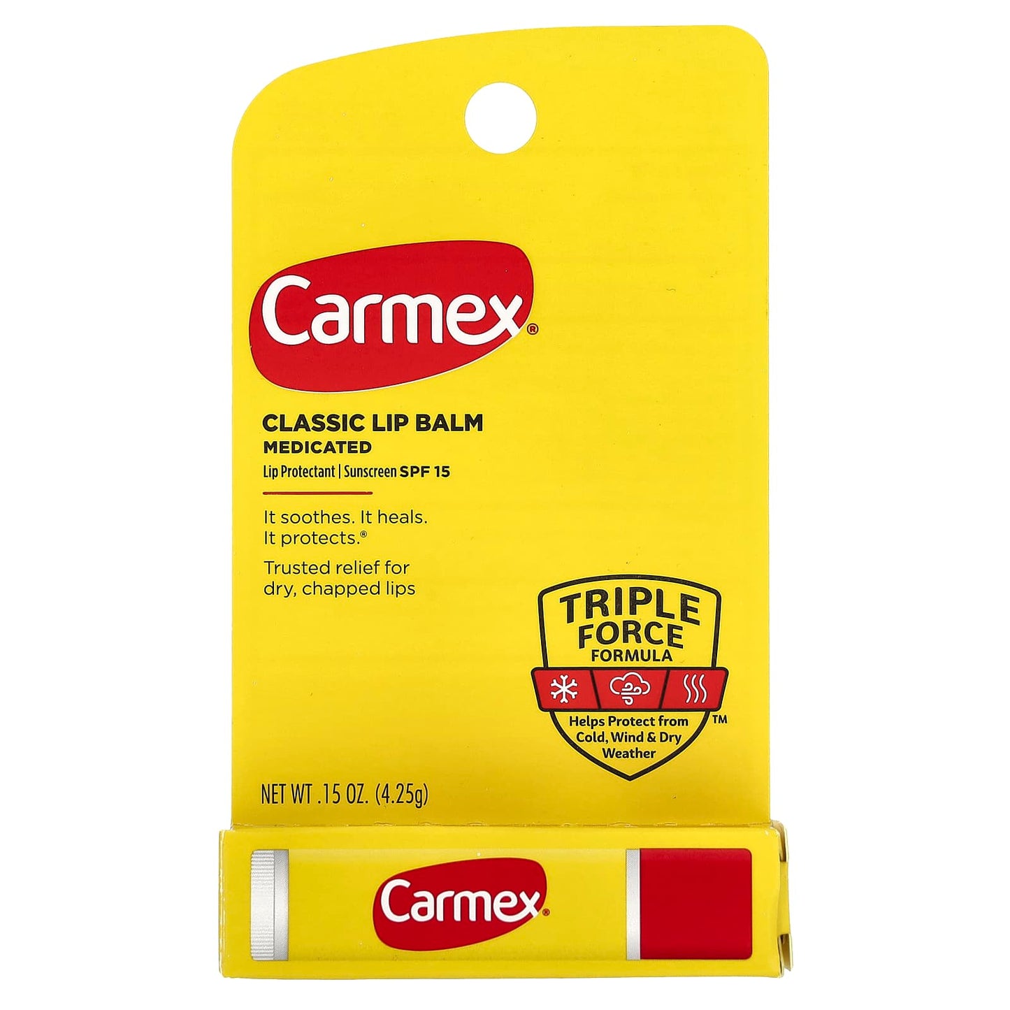 Carmex, Classic Lip Balm, Medicated, SPF 15, 0.15 oz (4.25 g)