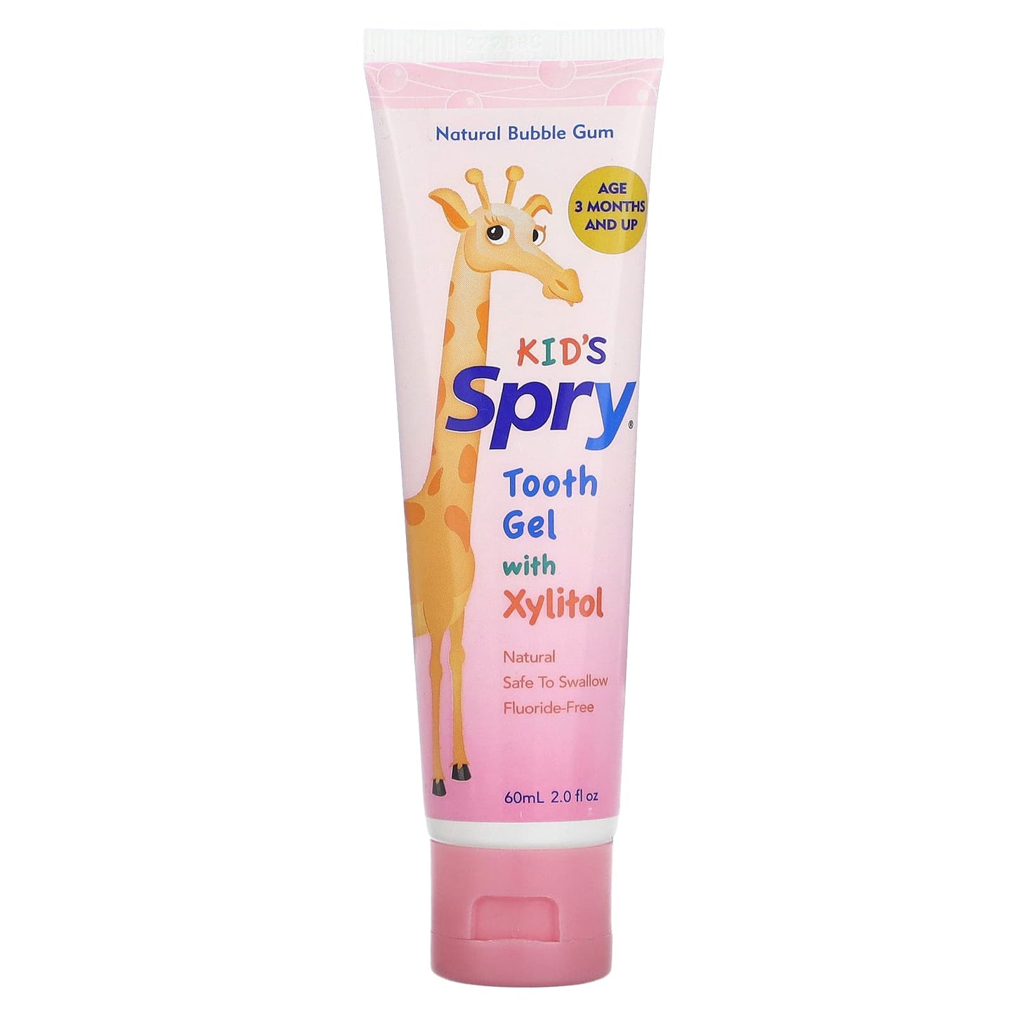 Xlear-Kid's Spry-Tooth Gel with Xylitol-3 Months and Up-Natural Bubble Gum-2.0 fl oz (60 ml)