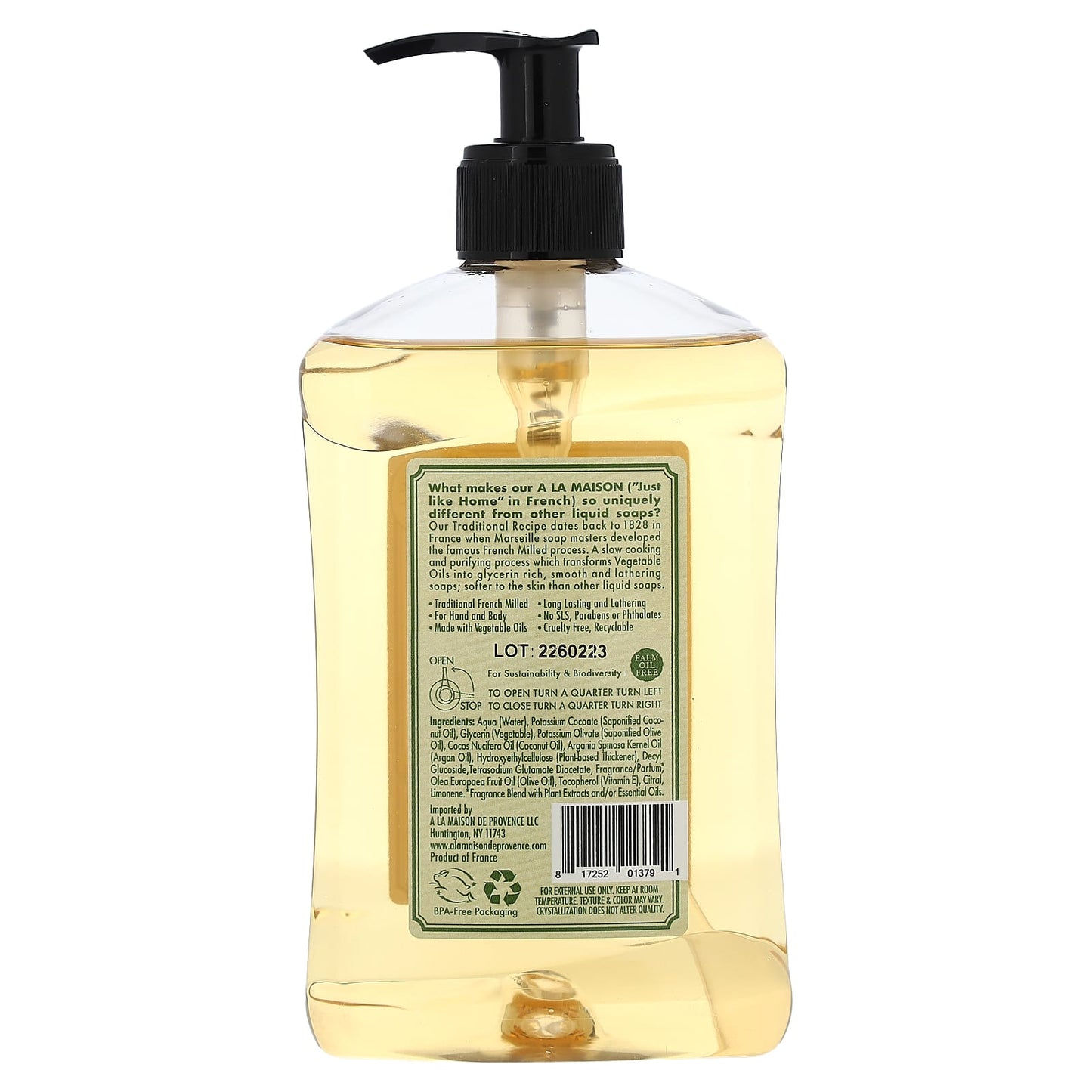 A La Maison de Provence, Liquid Soap For Hands & Body, Provence Lemon, 16.9 fl oz (500 ml)