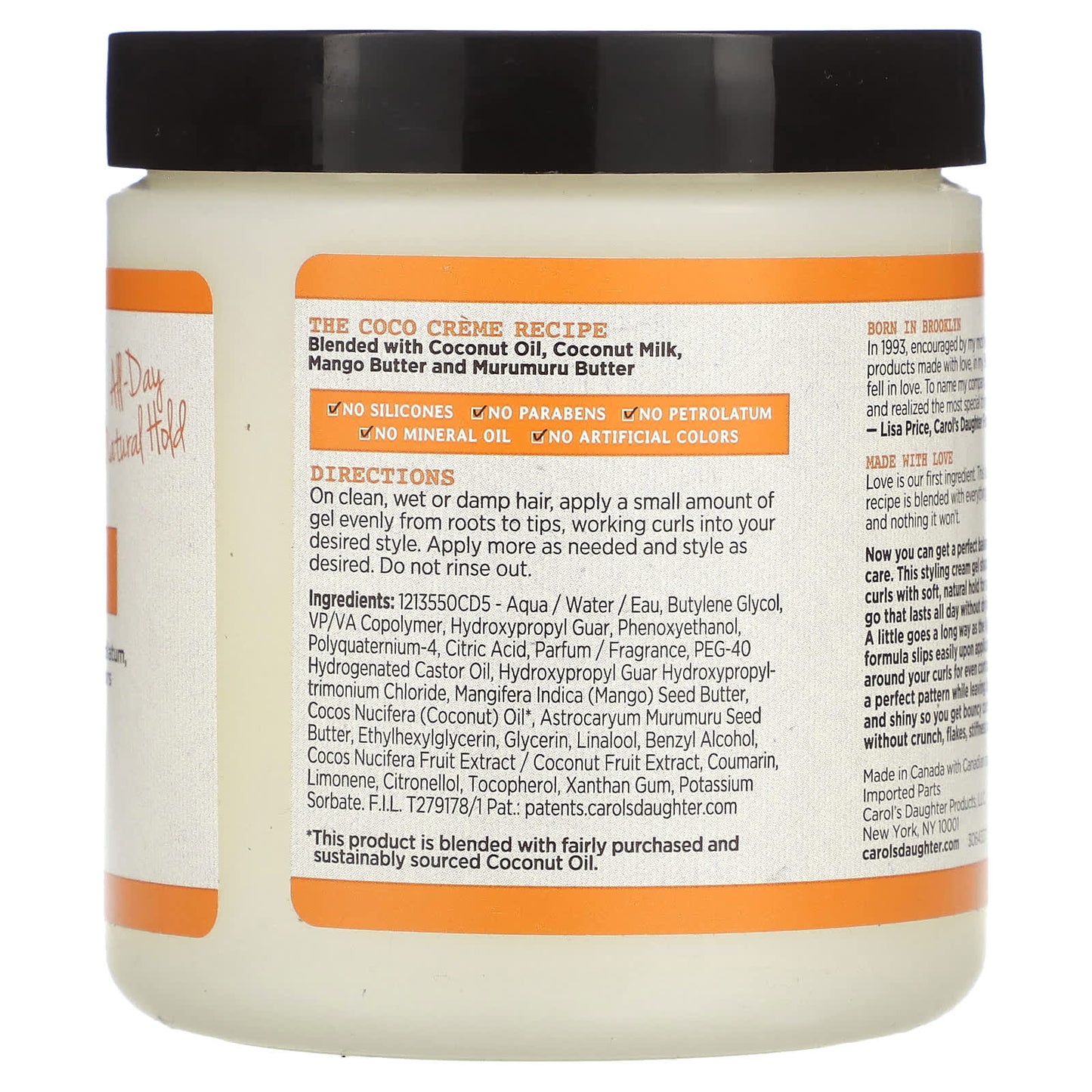 Carol's Daughter, Coco Creme, Intense Moisture, Curl Shaping Cream Gel, 16 oz (452 g)