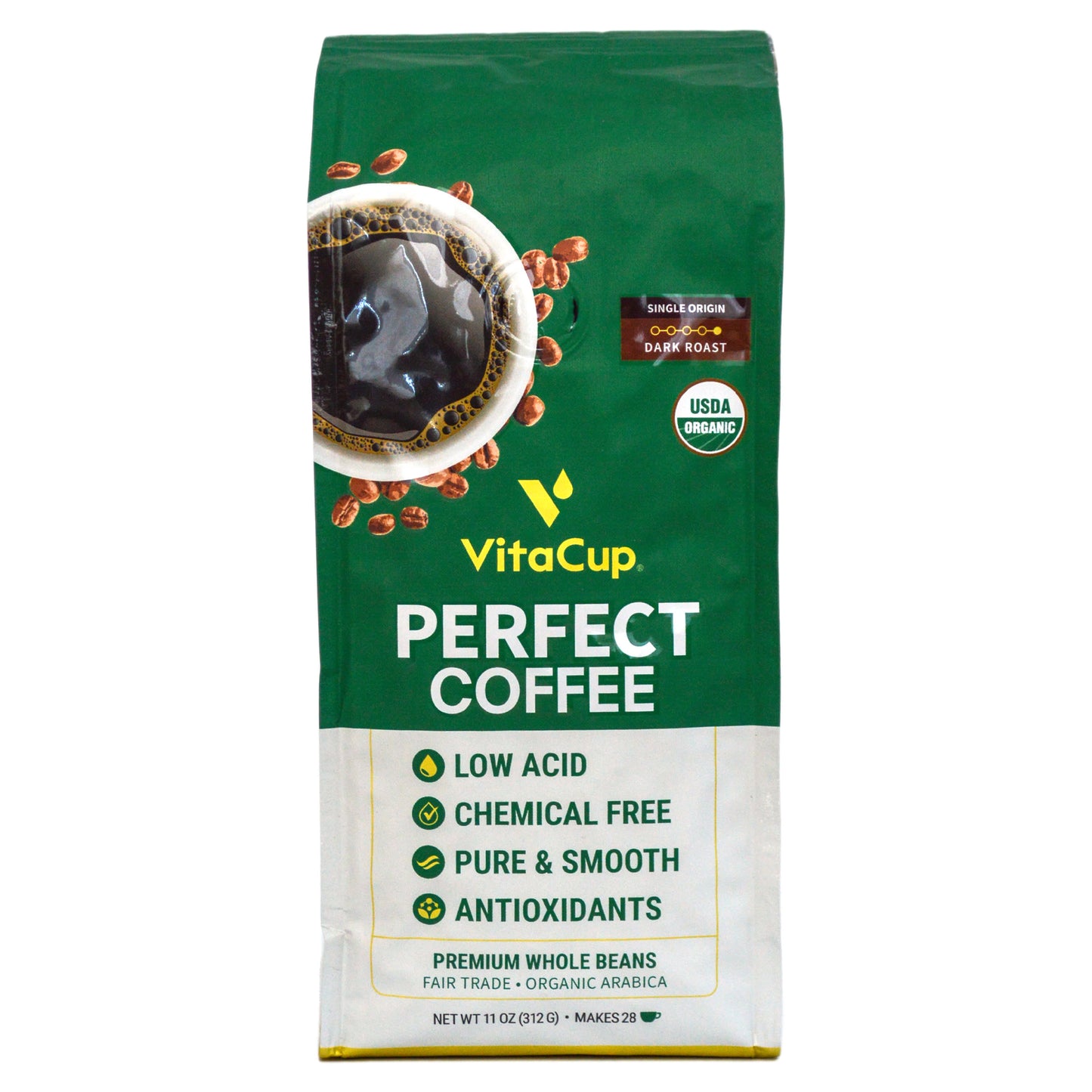 VitaCup-Perfect Coffee-Premium Whole Beans-Dark Roast-11 oz (312 g)