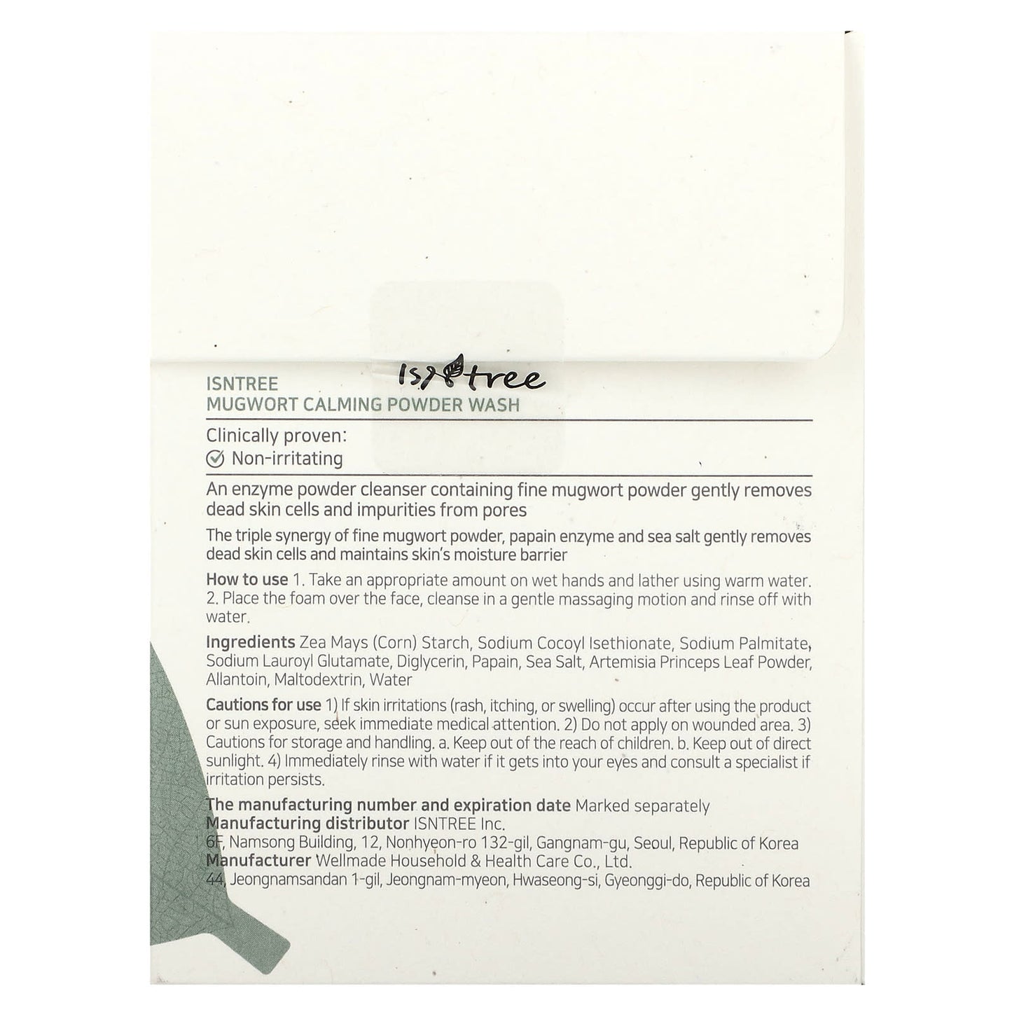 ISNtree, Mugwort Calming Powder Wash, 25 Packets, 0.03 oz (1 g) Each