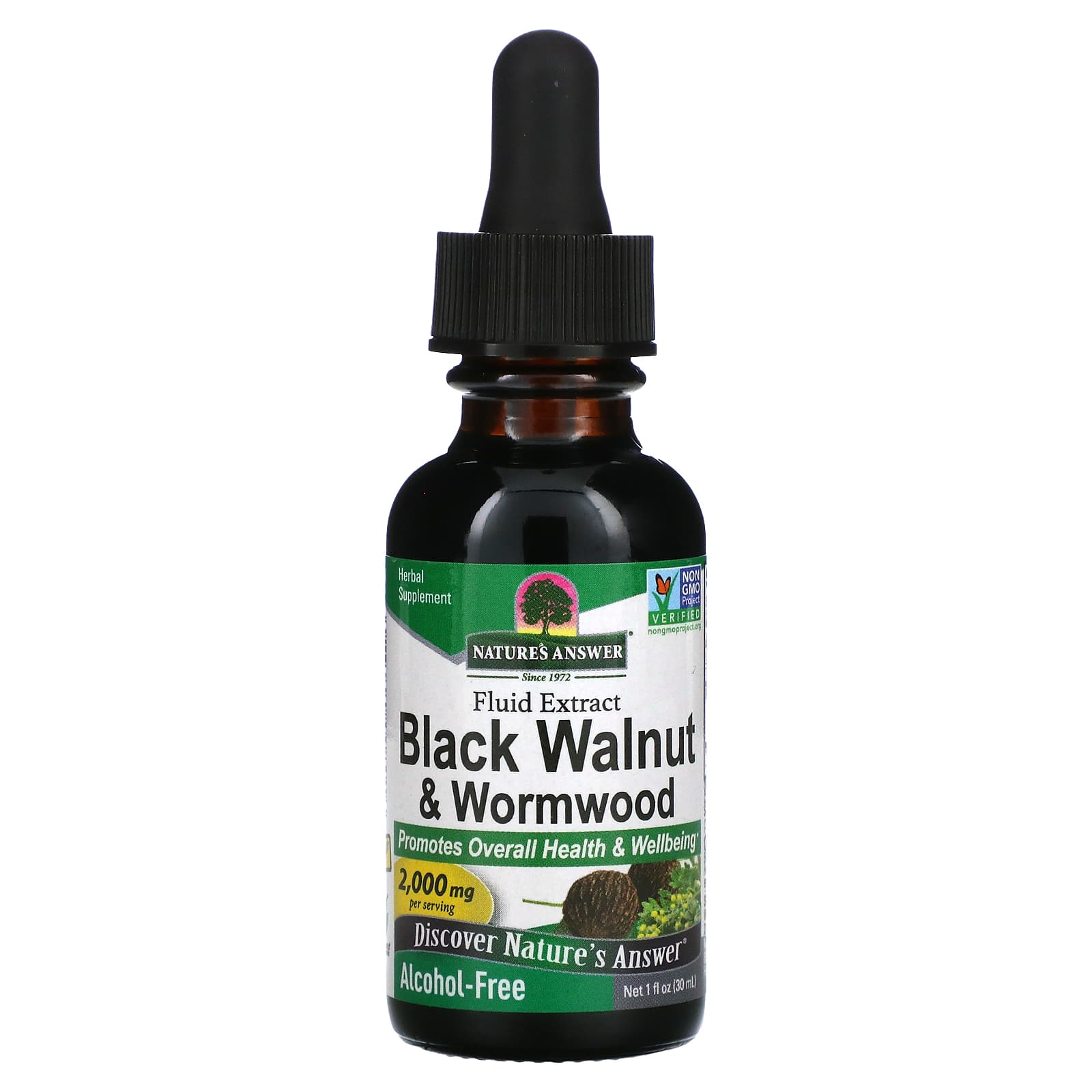 Nature's Answer-Black Walnut & Wormwood-Fluid Extract-Alcohol-Free-2,000 mg-1 fl oz (30 ml)