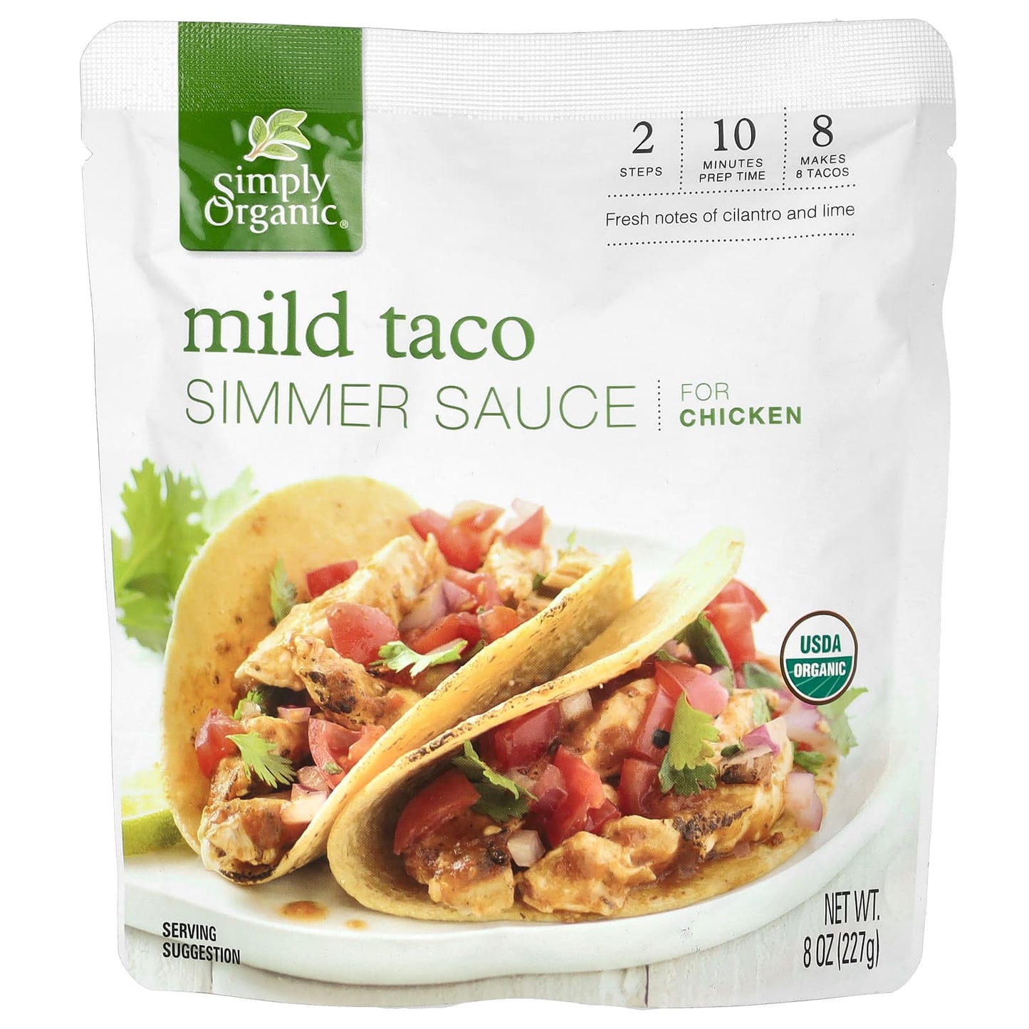 Simply Organic-Mild Taco Simmer Sauce For Chicken-8 oz (227 g)