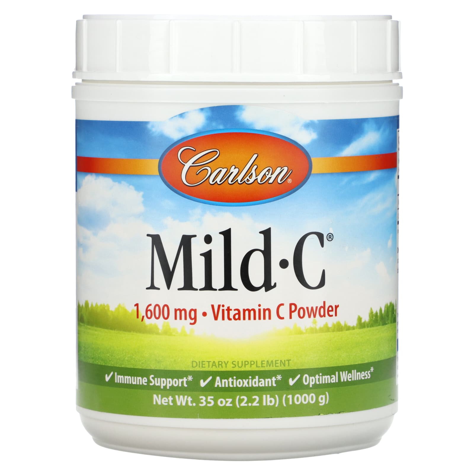 Carlson-Mild-C-Vitamin C Powder-1,600 mg-2.2 lb (1,000 g)