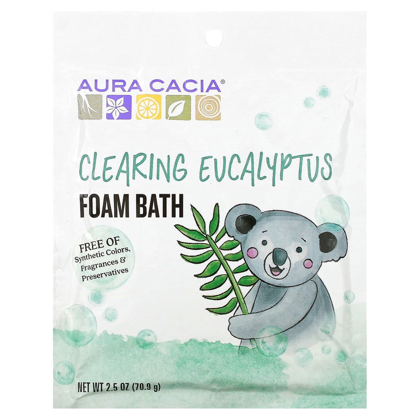 Aura Cacia-Foam Bath-Clearing  Eucalyptus-2.5 oz (70.9 g)