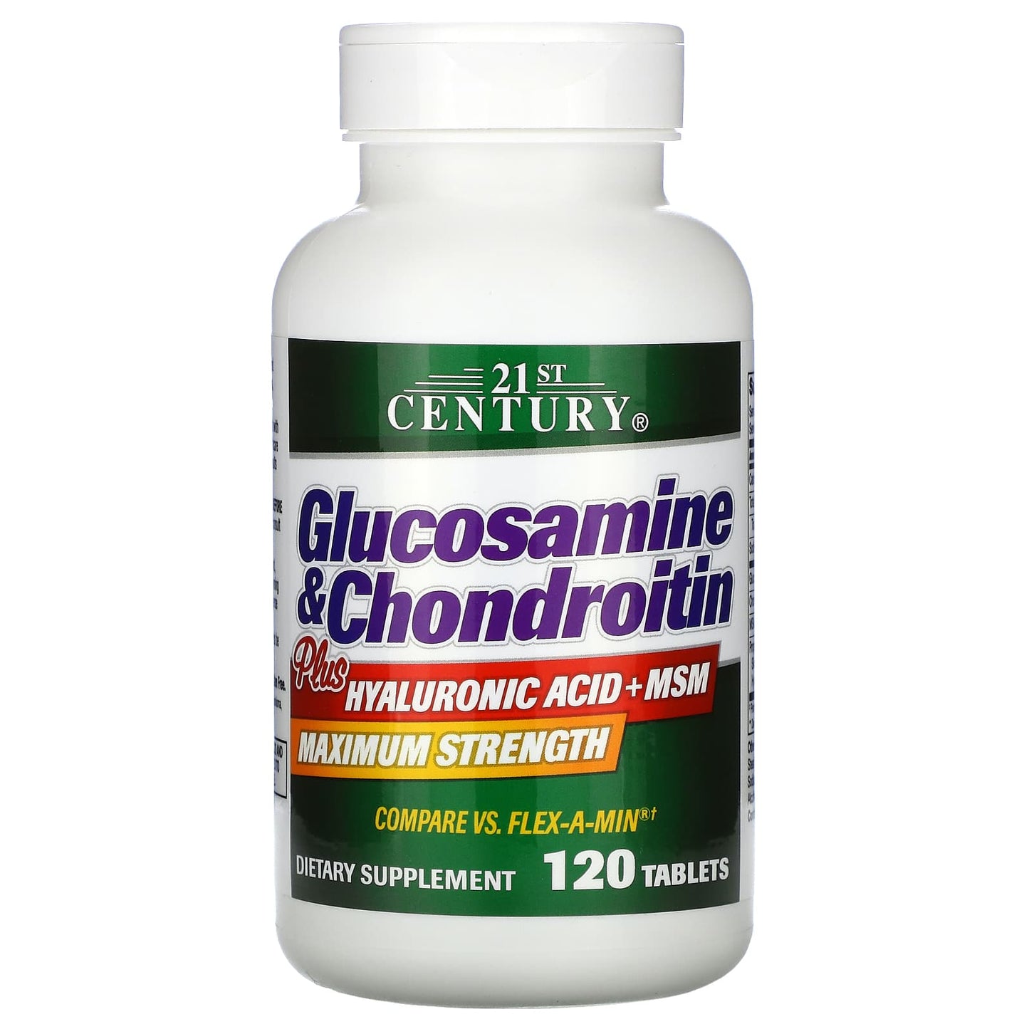 21st Century-Glucosamine & Chondroitin Plus Hyaluronic Acid + MSM-120 Tablets