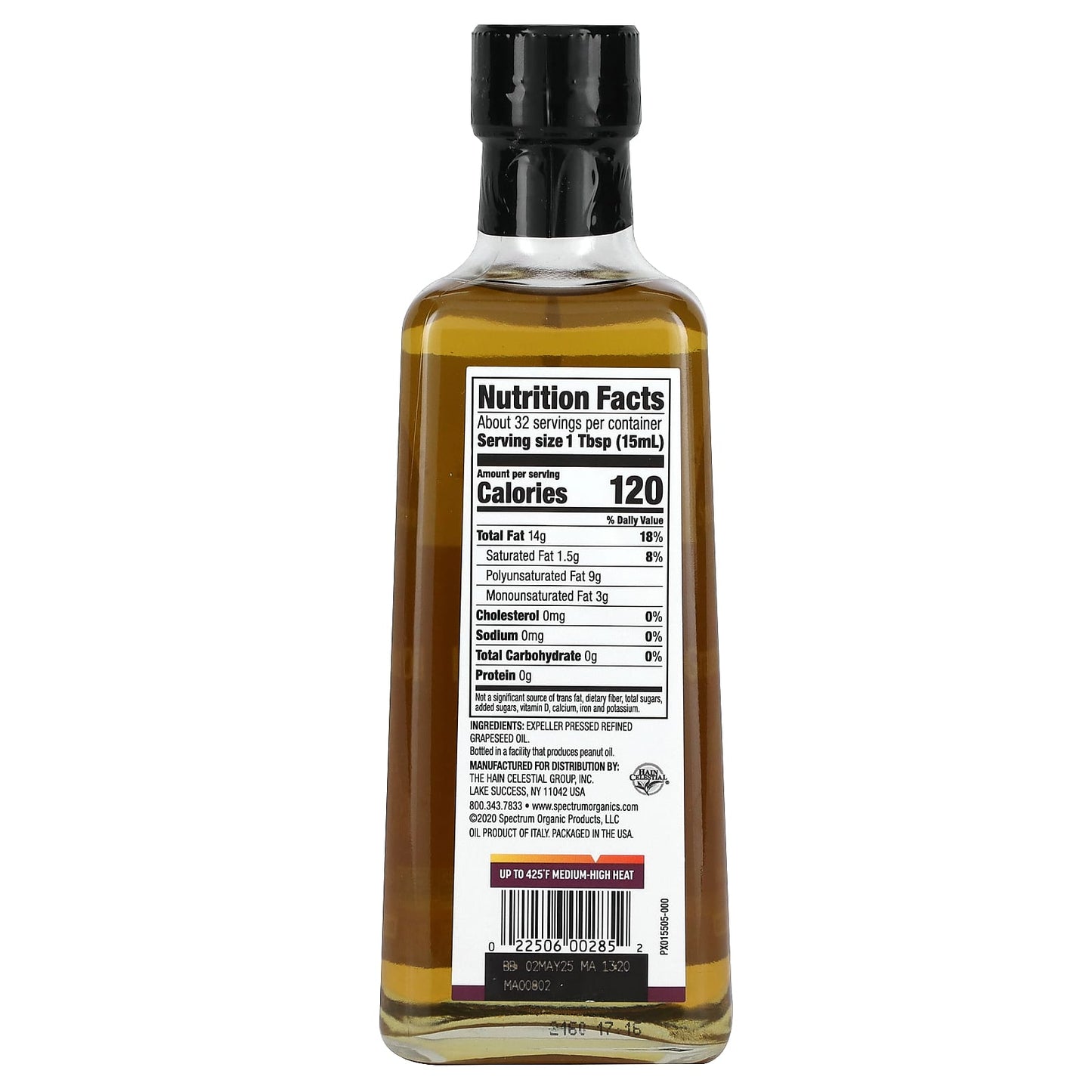 Spectrum Culinary, Grapeseed Oil, Expeller Pressed, 16 fl oz (473 ml)