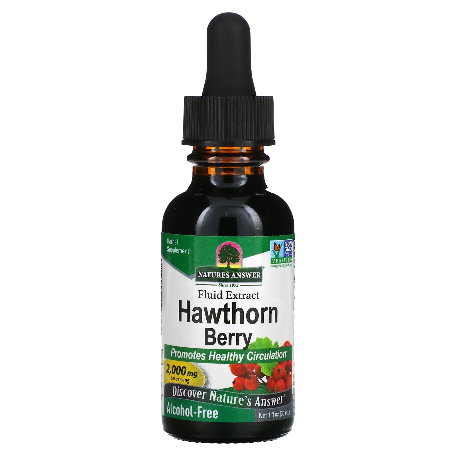 Nature's Answer-Hawthorn Berry-Fluid Extract-Alcohol-Free-2,000 mg-1 fl oz (30 ml)