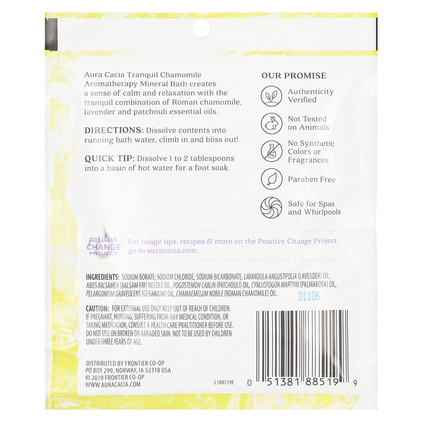 Aura Cacia, Aromatherapy Mineral Bath, Chamomile, 2.5 oz (70.9 g)