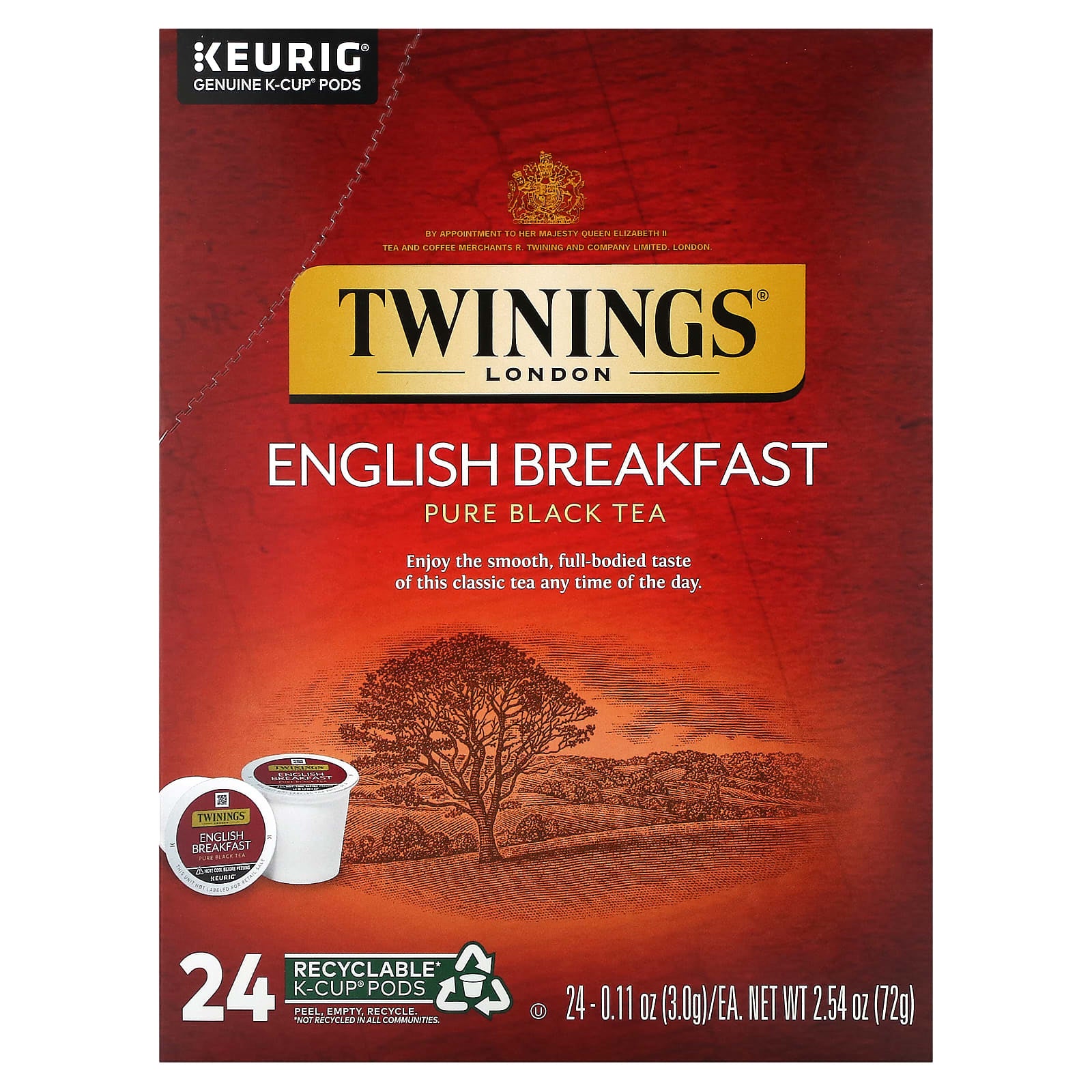 Twinings-Pure Black Tea-English Breakfast-24 Cups-0.11 oz (3 g) Each