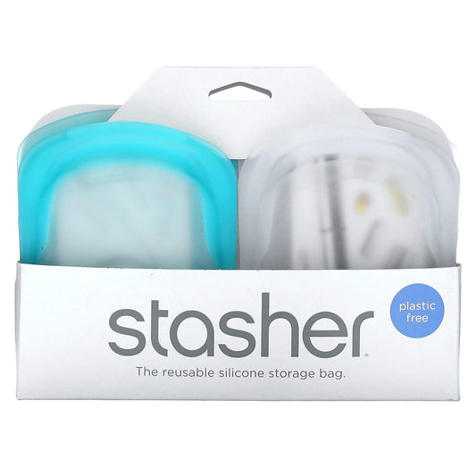 Stasher-The Reusable Silicone Storage Bag-Clear-2 Count-4 fl oz (118 ml) Each