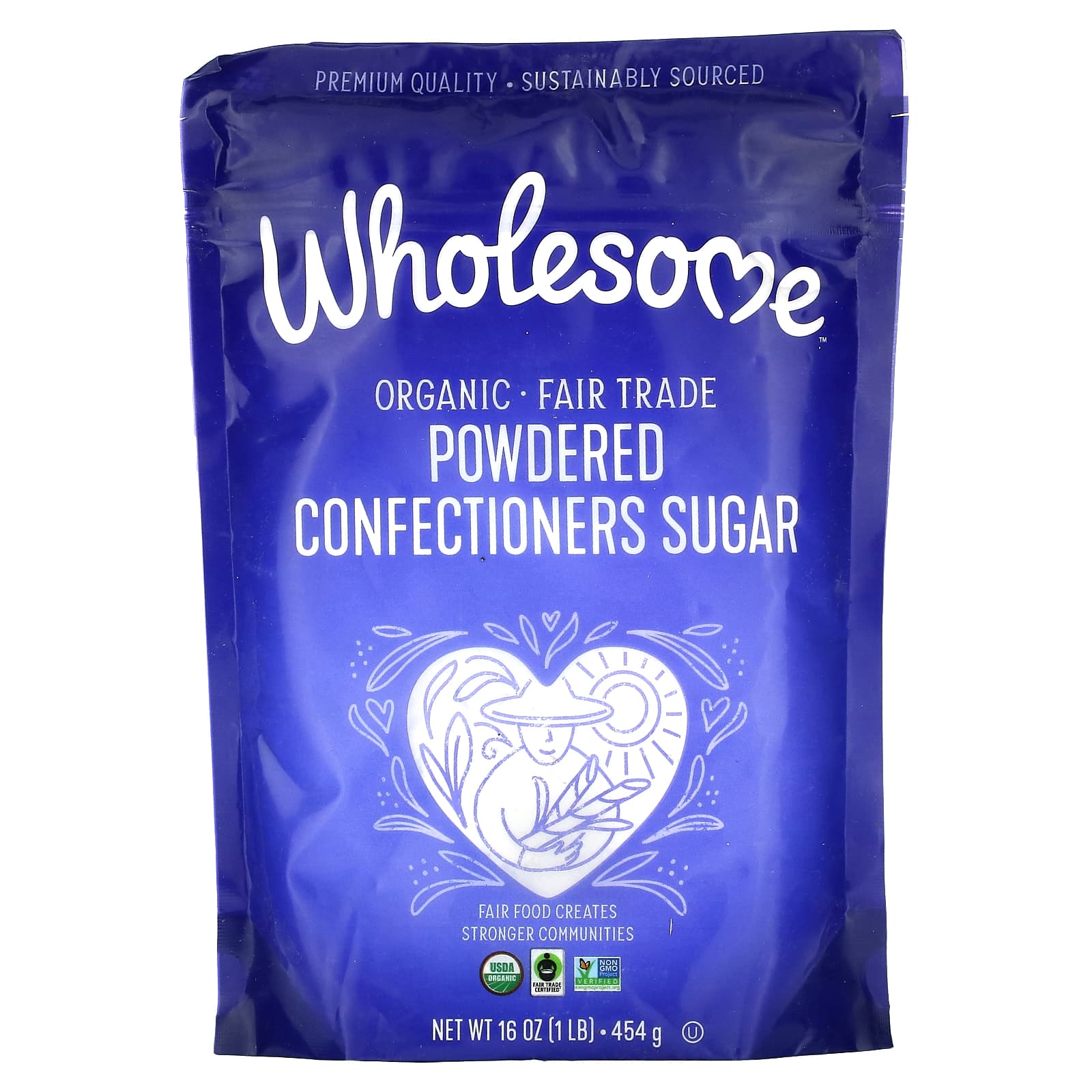 Wholesome Sweeteners-Organic Powdered Confectioners Sugar-1 lb (454 g)