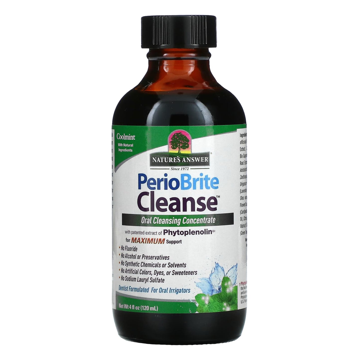 Nature's Answer, PerioBrite Cleanse, Oral Cleansing Concentrate, Cool Mint, 4 fl oz (120 ml)