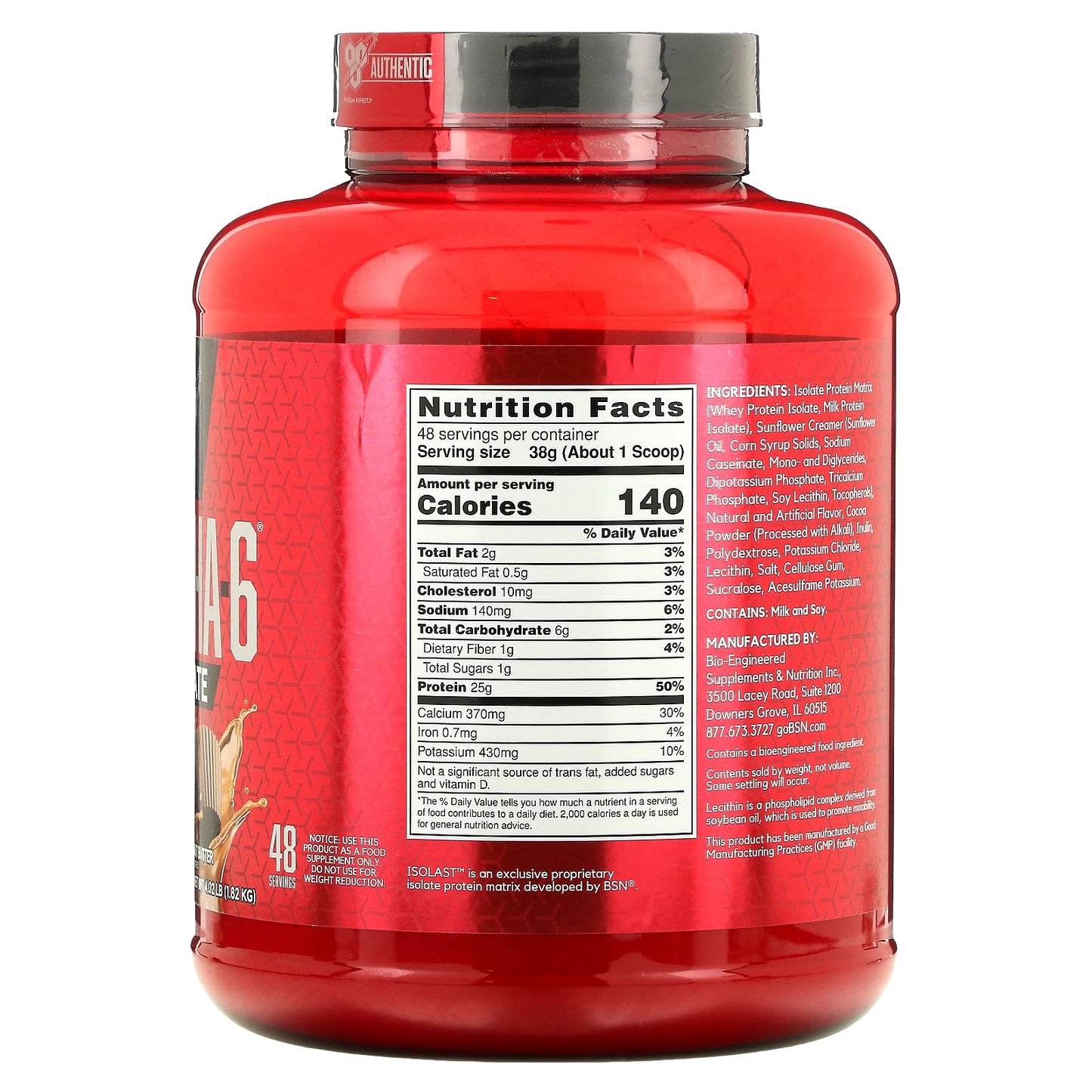 BSN, Syntha-6 Isolate, Protein Powder Drink Mix, Chocolate Peanut Butter, 4.02 lb (1.82 kg)