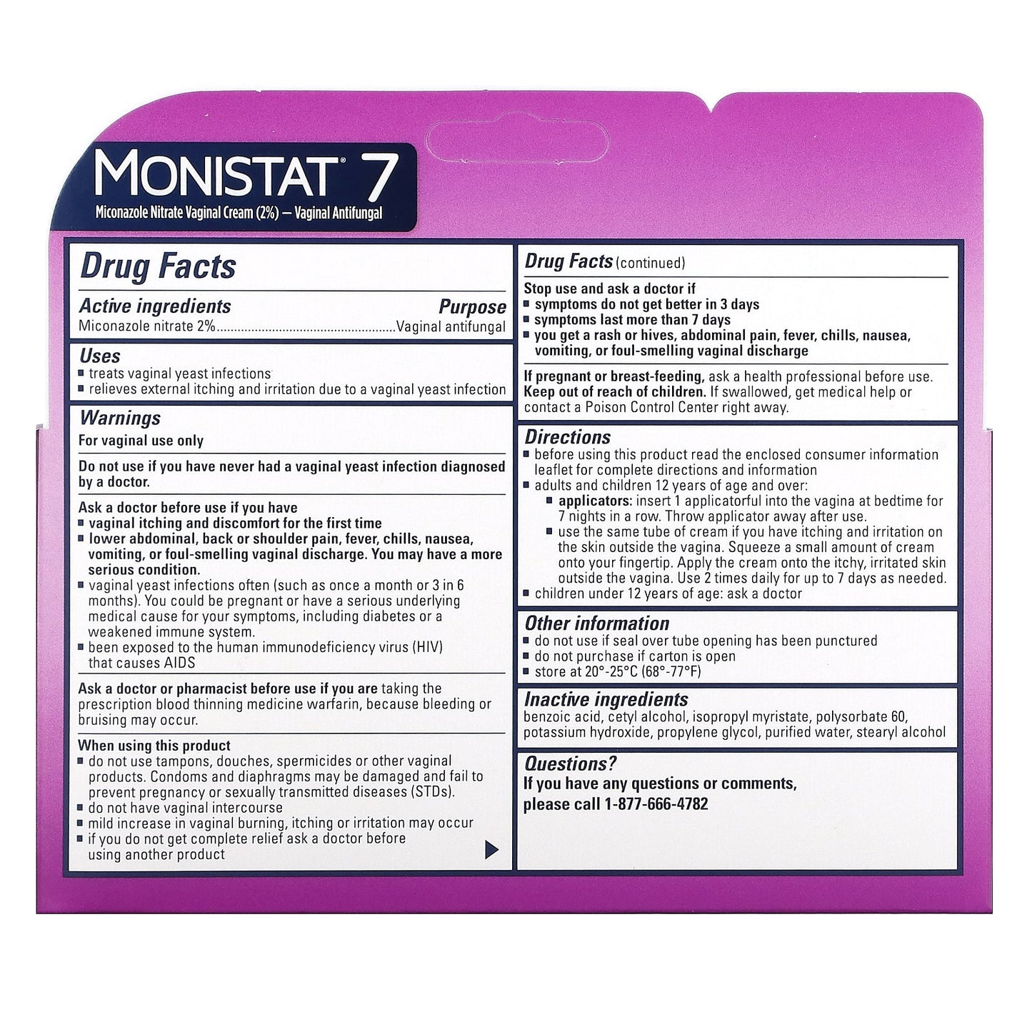 Monistat, 7-Day Treatment Cream, 7 Disposable Applicators + 1.59 oz (45 g) Tube