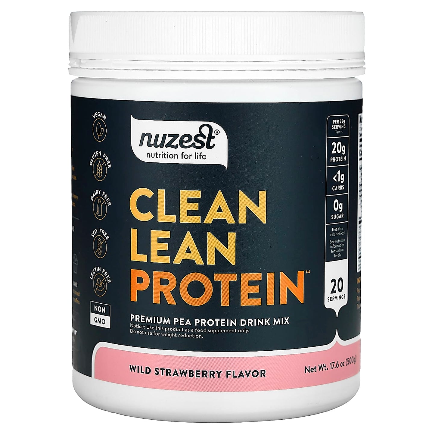 Nuzest-Clean Lean Protein-Wild Strawberry-17.6 oz (500 g)