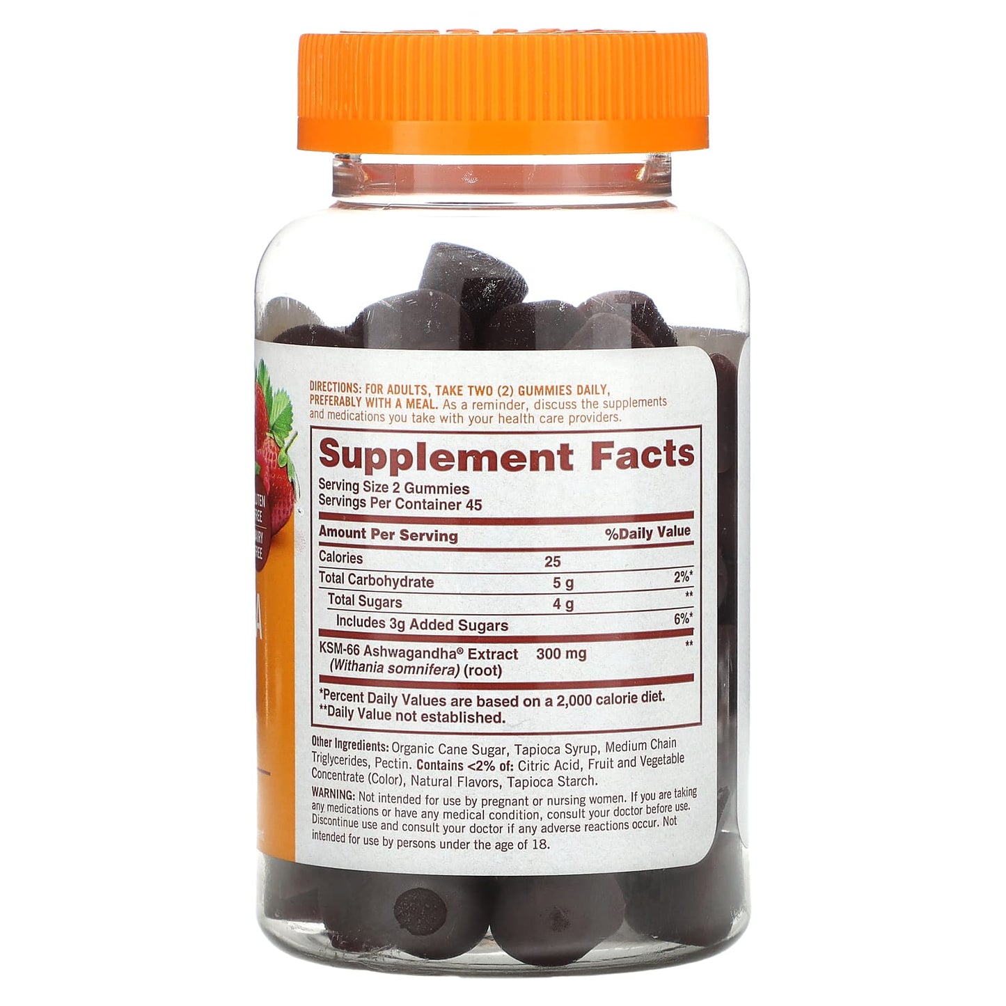 Sundown Naturals, Ashwagandha Gummies, Mixed Berry, 300 mg, 90 Gummies (150 mg per Gummy)