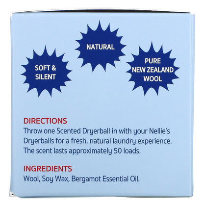 Nellie's, Scented Wool Dryerball, Bergamot, 1 Dryerball